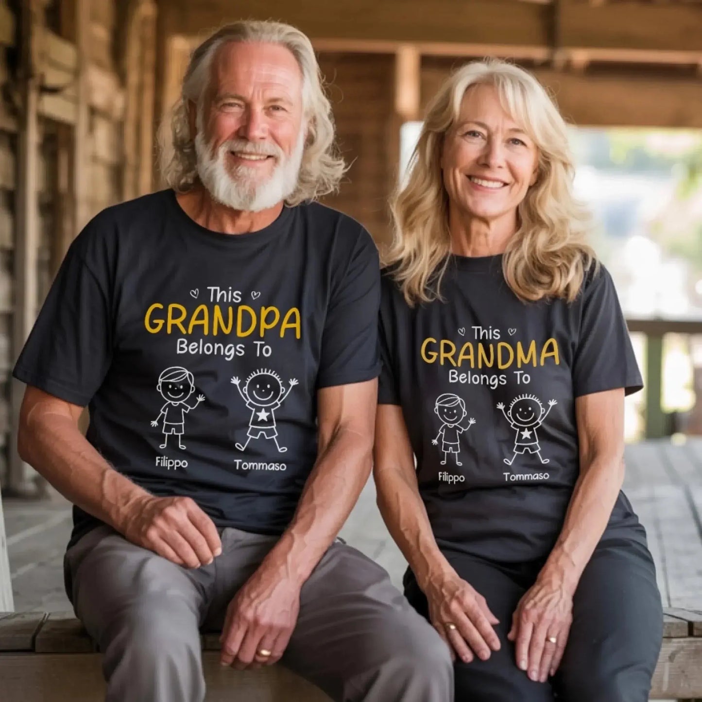 This Grandpa Belongs To T-Shirt – Personalized Shirt with Kids’ Names – Custom Gift for Grandpa, Dad Ezcustomize