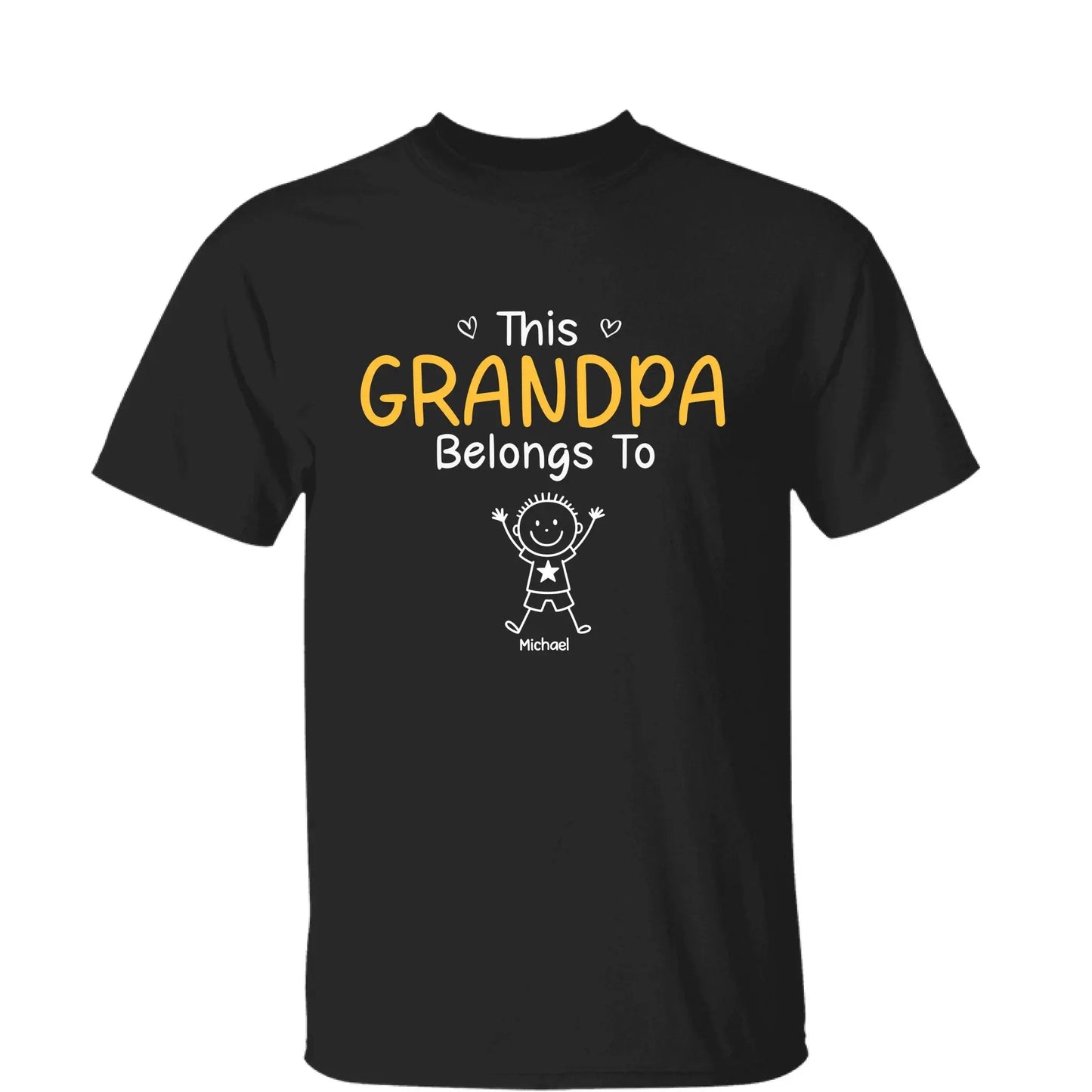 This Grandpa Belongs To T-Shirt – Personalized Shirt with Kids’ Names – Custom Gift for Grandpa, Dad Ezcustomize