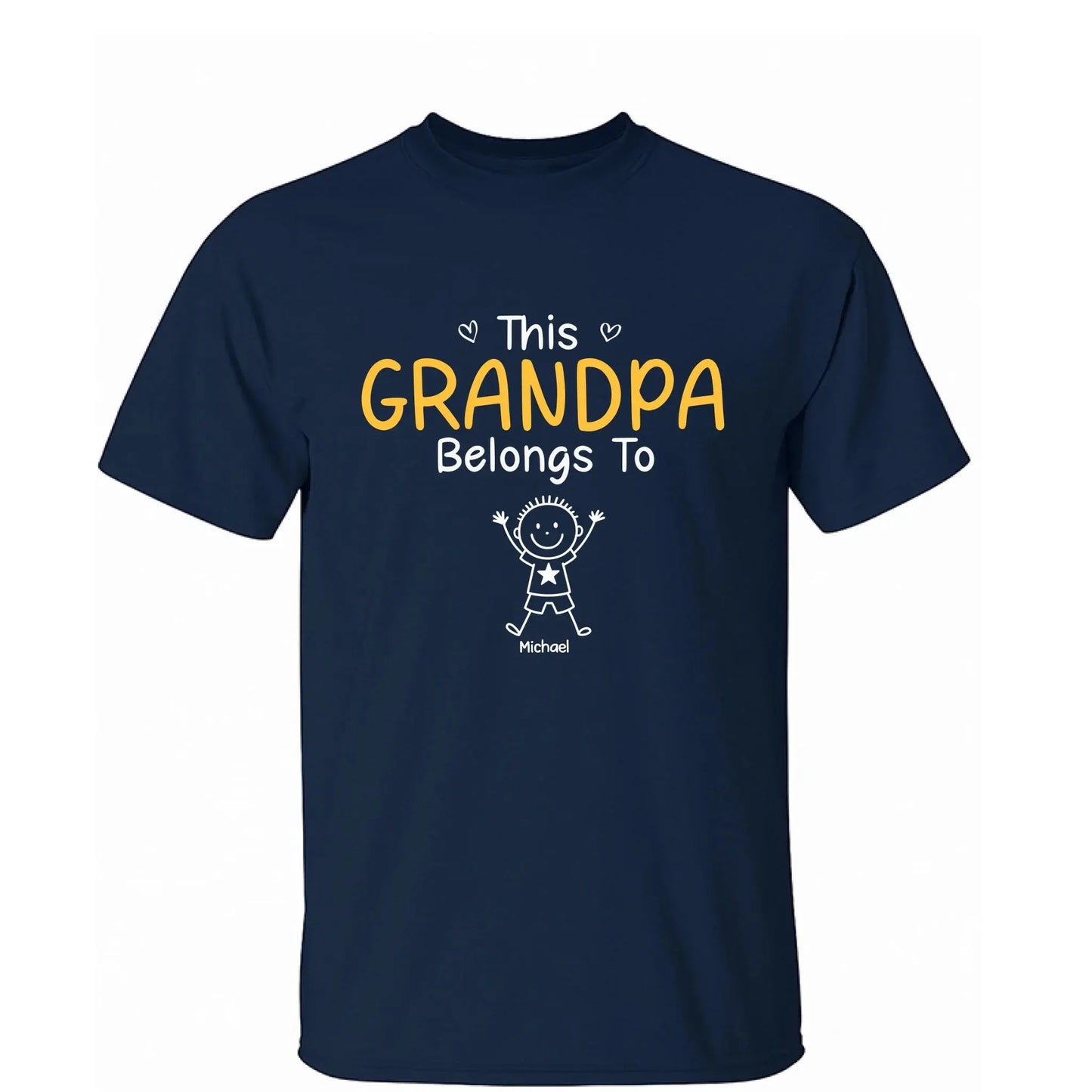 This Grandpa Belongs To T-Shirt – Personalized Shirt with Kids’ Names – Custom Gift for Grandpa, Dad Ezcustomize