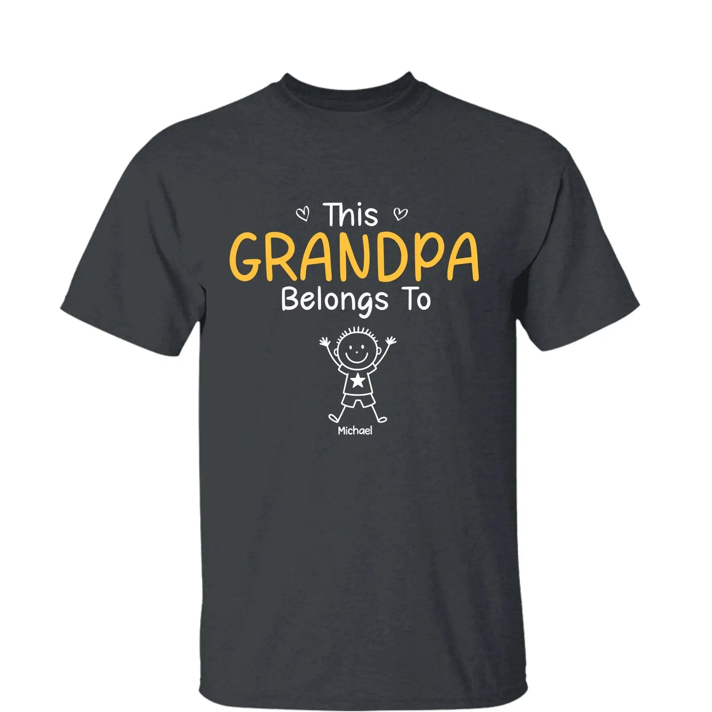 This Grandpa Belongs To T-Shirt – Personalized Shirt with Kids’ Names – Custom Gift for Grandpa, Dad Ezcustomize