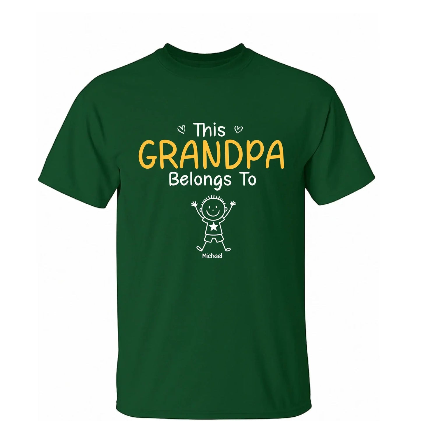 This Grandpa Belongs To T-Shirt – Personalized Shirt with Kids’ Names – Custom Gift for Grandpa, Dad Ezcustomize