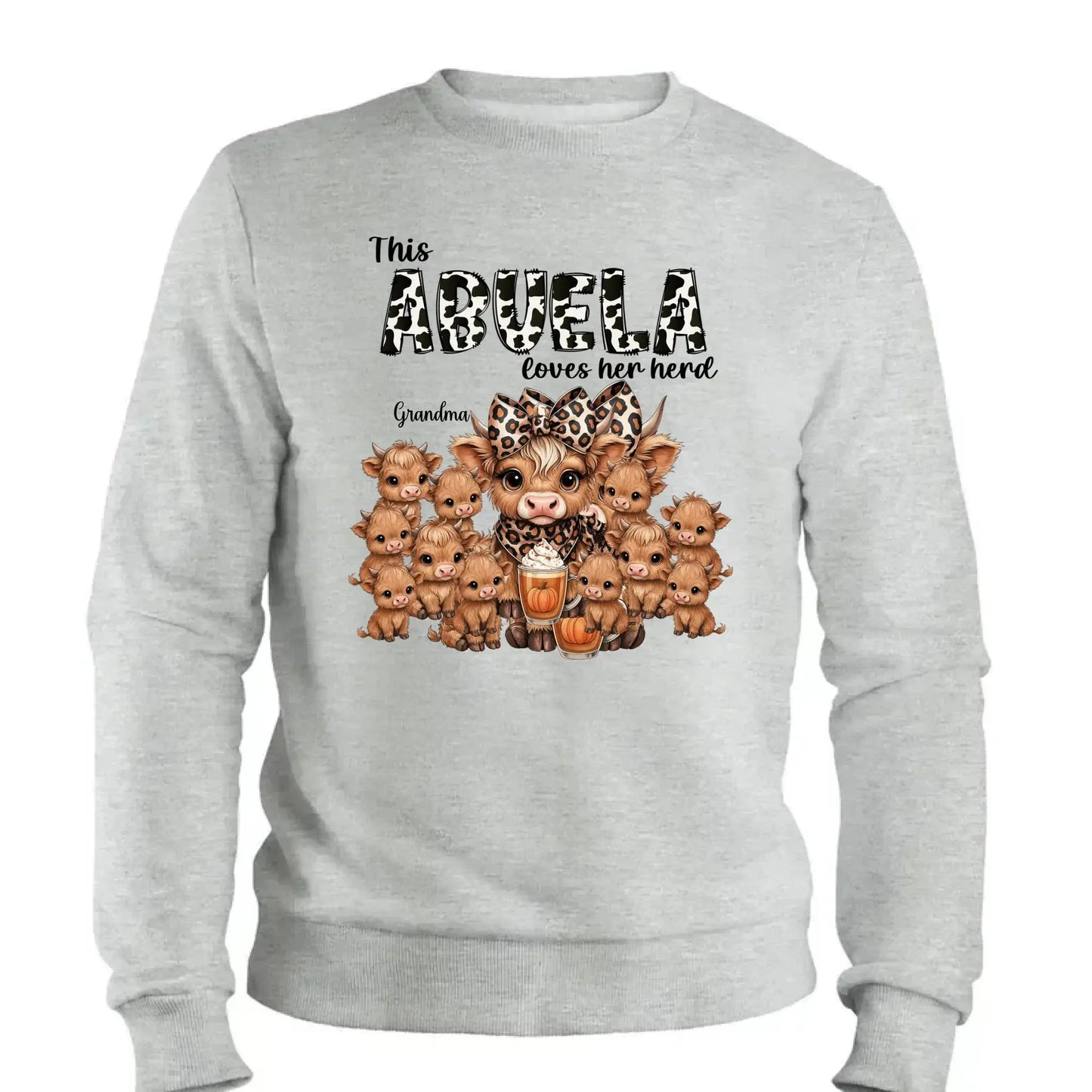 This Mama/Grandma Loves Her Herd – Personalized Highland Cow Family Shirt – Cozy Fall Vibe Gift for Mom, Grandma & Loved Ones Ezcustomize