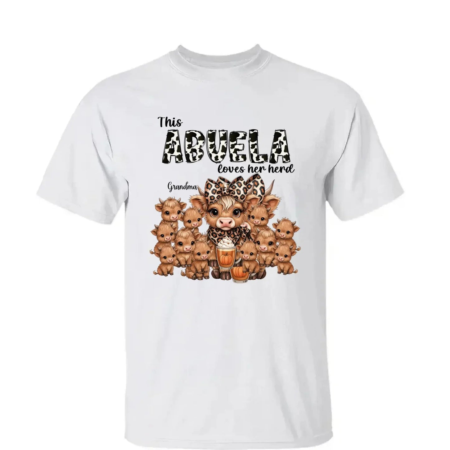 This Mama/Grandma Loves Her Herd – Personalized Highland Cow Family Shirt – Cozy Fall Vibe Gift for Mom, Grandma & Loved Ones Ezcustomize