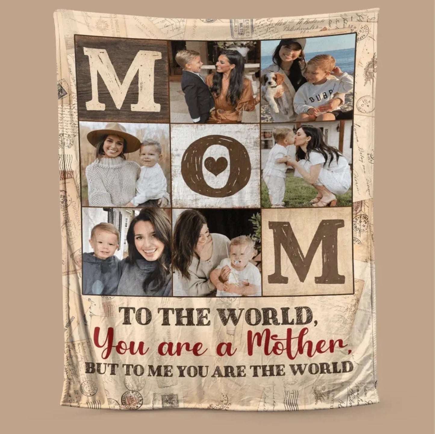 To Me You Are the World Blanket – Personalized Custom Blanket – Best Gift for Mom or Mother on Mother’s Day or Birthday Ezcustomize