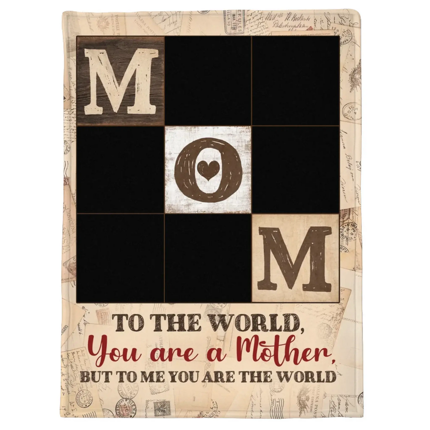 To Me You Are the World Blanket – Personalized Custom Blanket – Best Gift for Mom or Mother on Mother’s Day or Birthday Ezcustomize