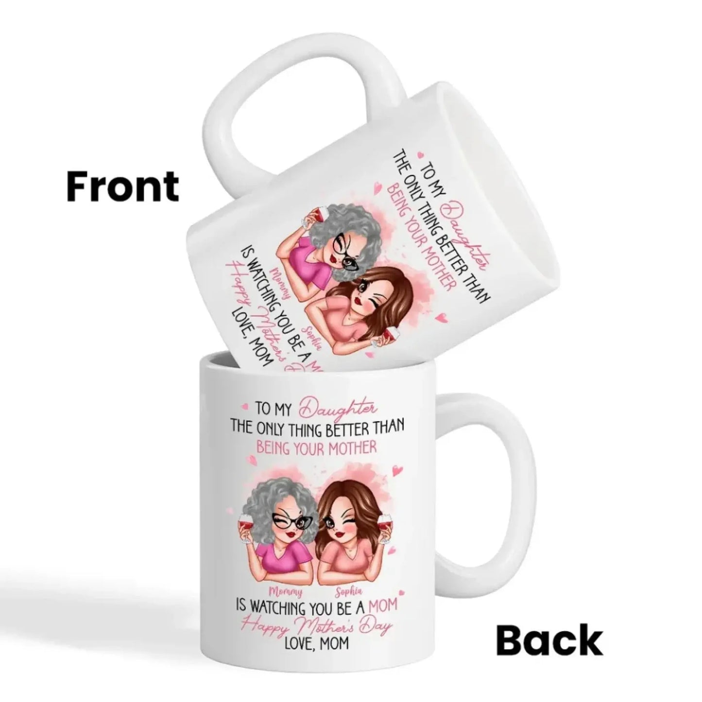 To My Daughter Pink Mug – “The Only Thing Better Than Being Your Mother” Personalized Mother’s Day Gift from Mom Ezcustomize