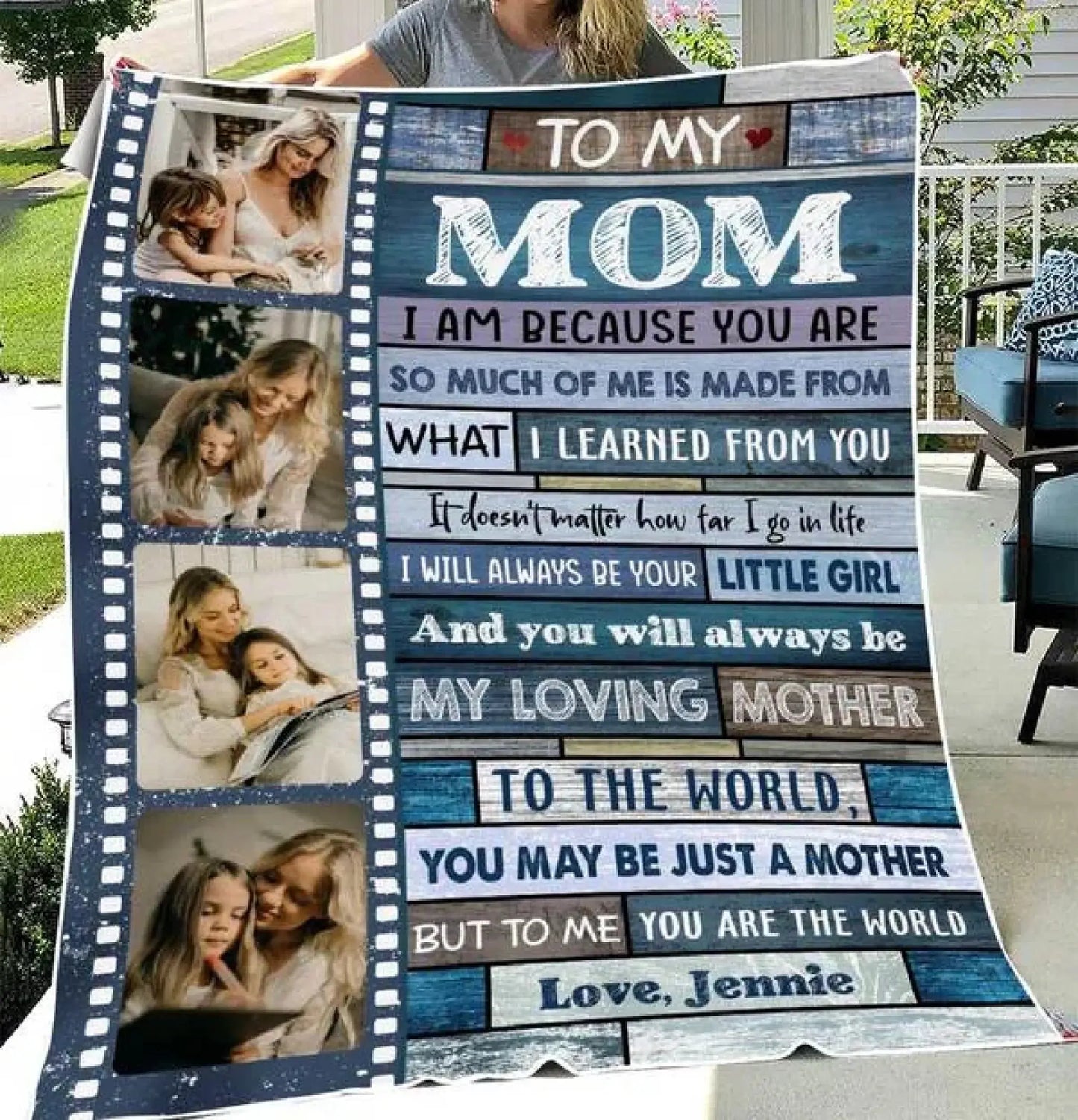To My Mom Blanket – Personalized Custom Throw – Thoughtful and Cozy Gift for Mother on Mother’s Day or Birthday Ezcustomize