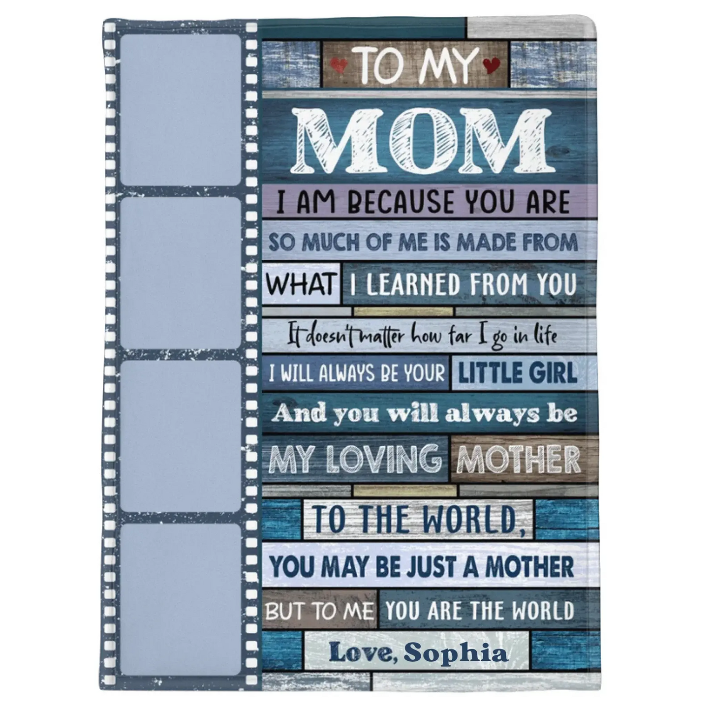 To My Mom Blanket – Personalized Custom Throw – Thoughtful and Cozy Gift for Mother on Mother’s Day or Birthday Ezcustomize