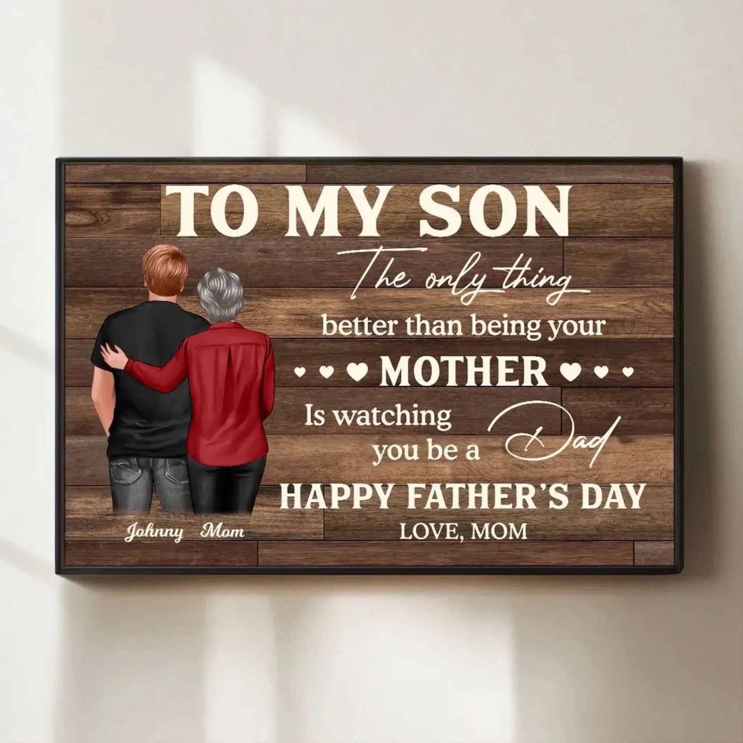 To My Son From Mom – Personalized Poster/Canvas Gift – Heartfelt Father’s Day Gift for Son Ezcustomize