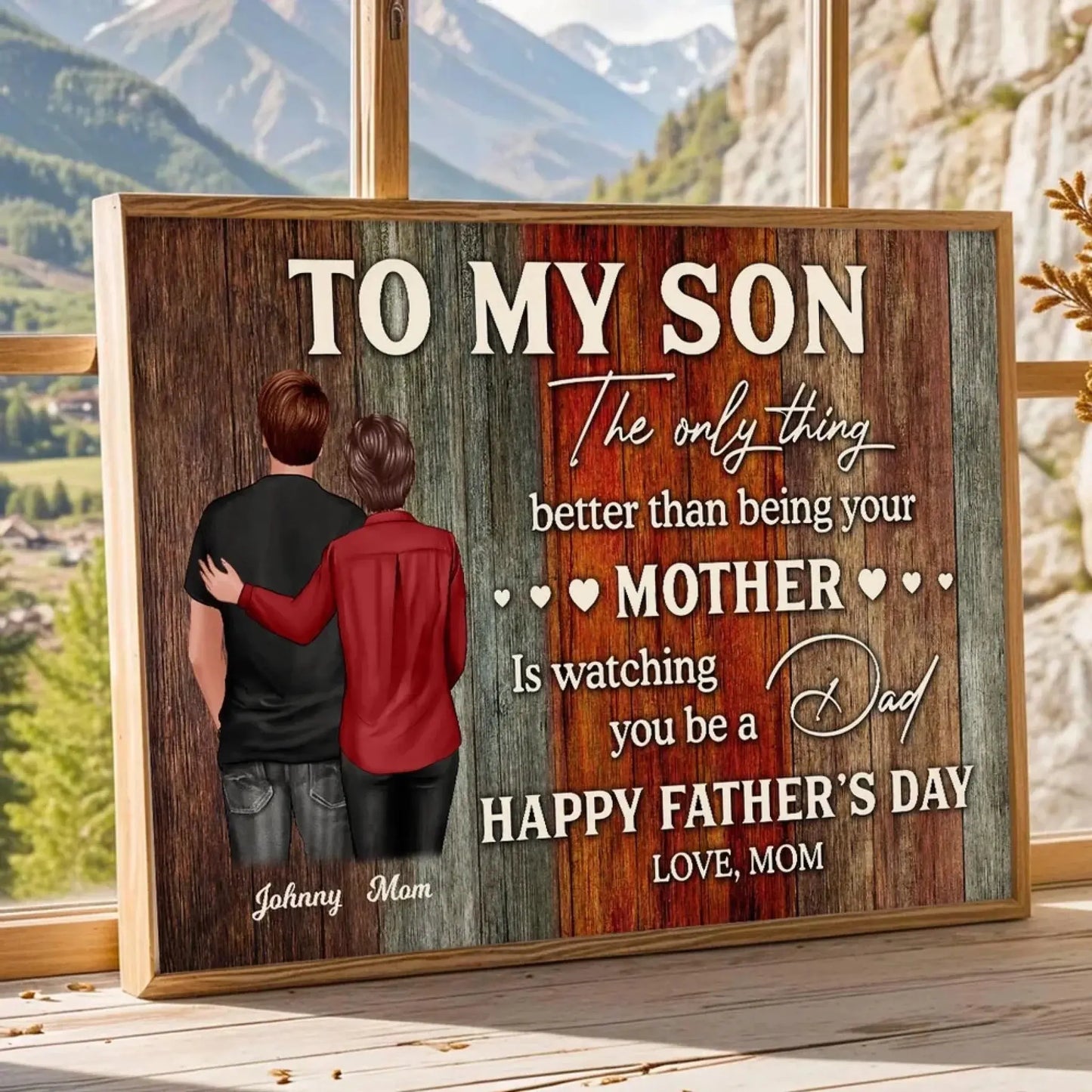 To My Son From Mom – Personalized Poster/Canvas Gift – Heartfelt Father’s Day Gift for Son Ezcustomize