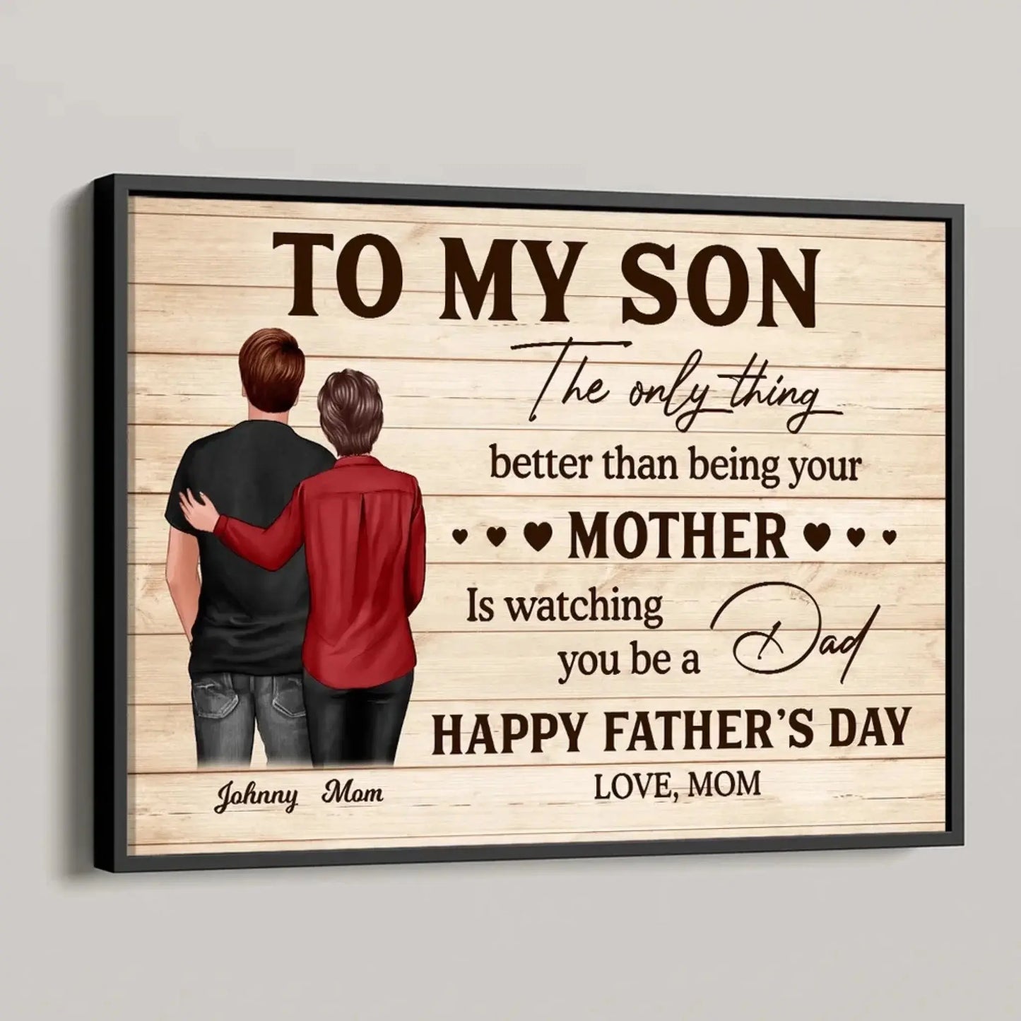 To My Son From Mom – Personalized Poster/Canvas Gift – Heartfelt Father’s Day Gift for Son Ezcustomize