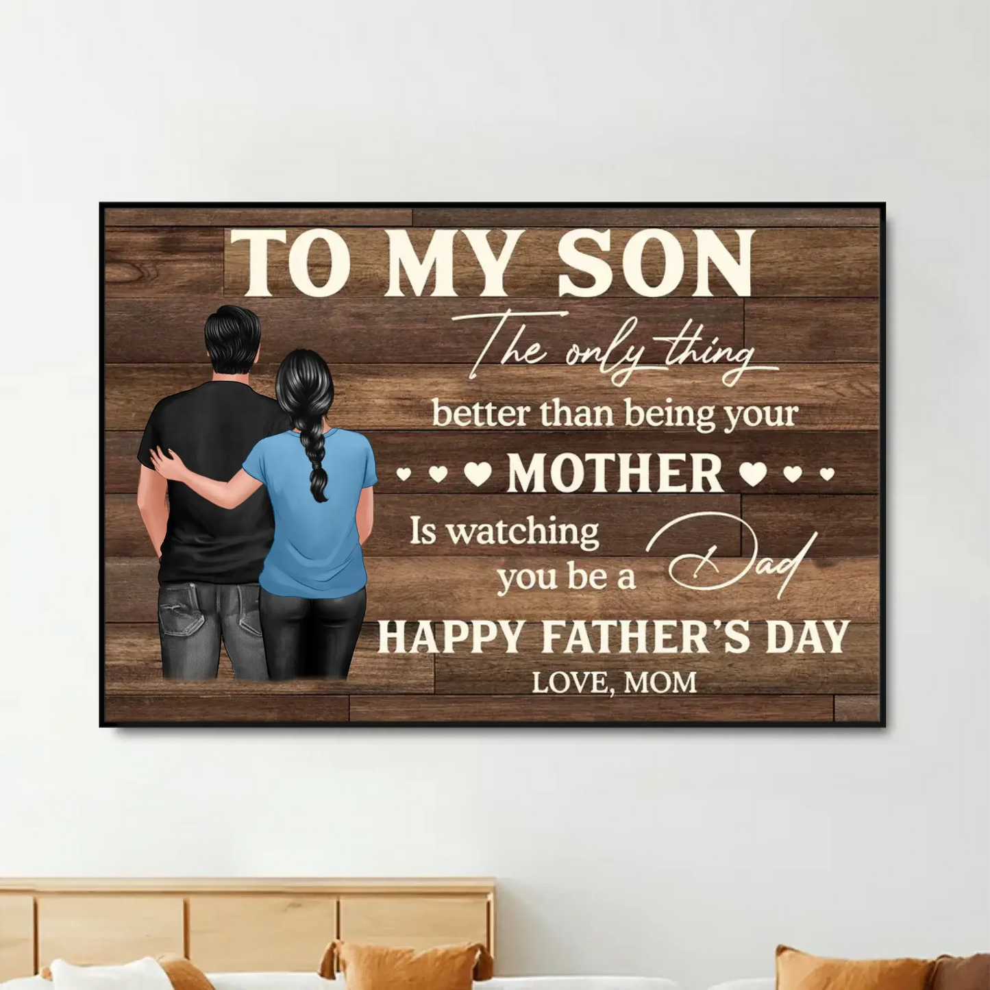 To My Son From Mom – Personalized Poster/Canvas Gift – Heartfelt Father’s Day Gift for Son Ezcustomize