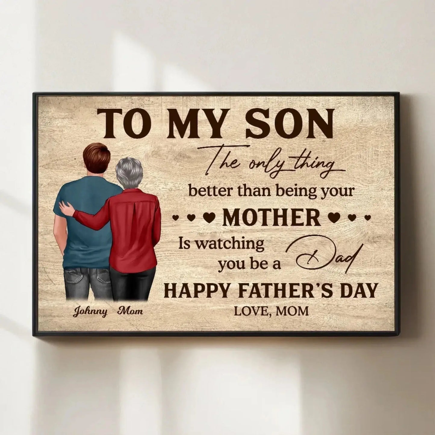 To My Son From Mom – Personalized Poster/Canvas Gift – Heartfelt Father’s Day Gift for Son Ezcustomize