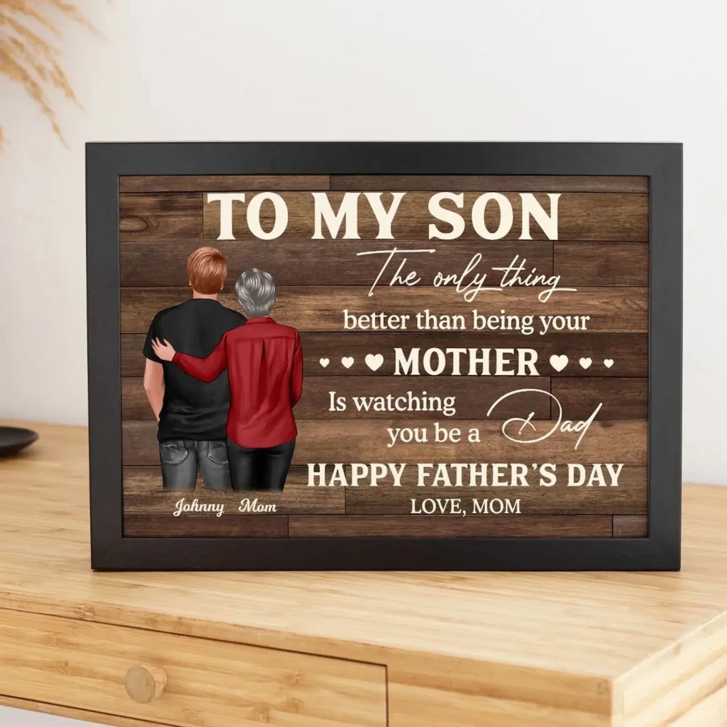 To My Son From Mom – Personalized Poster/Canvas Gift – Heartfelt Father’s Day Gift for Son Ezcustomize
