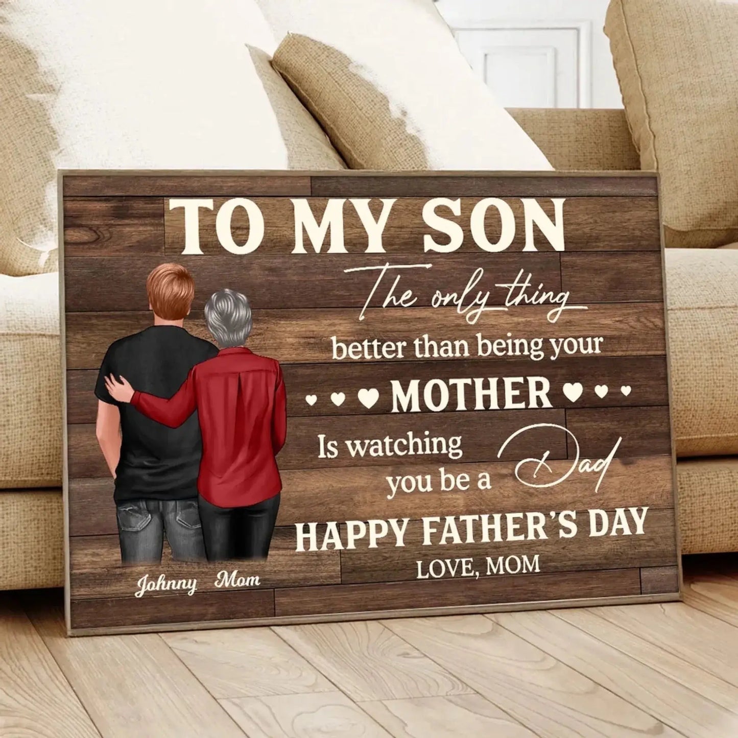 To My Son From Mom – Personalized Poster/Canvas Gift – Heartfelt Father’s Day Gift for Son Ezcustomize