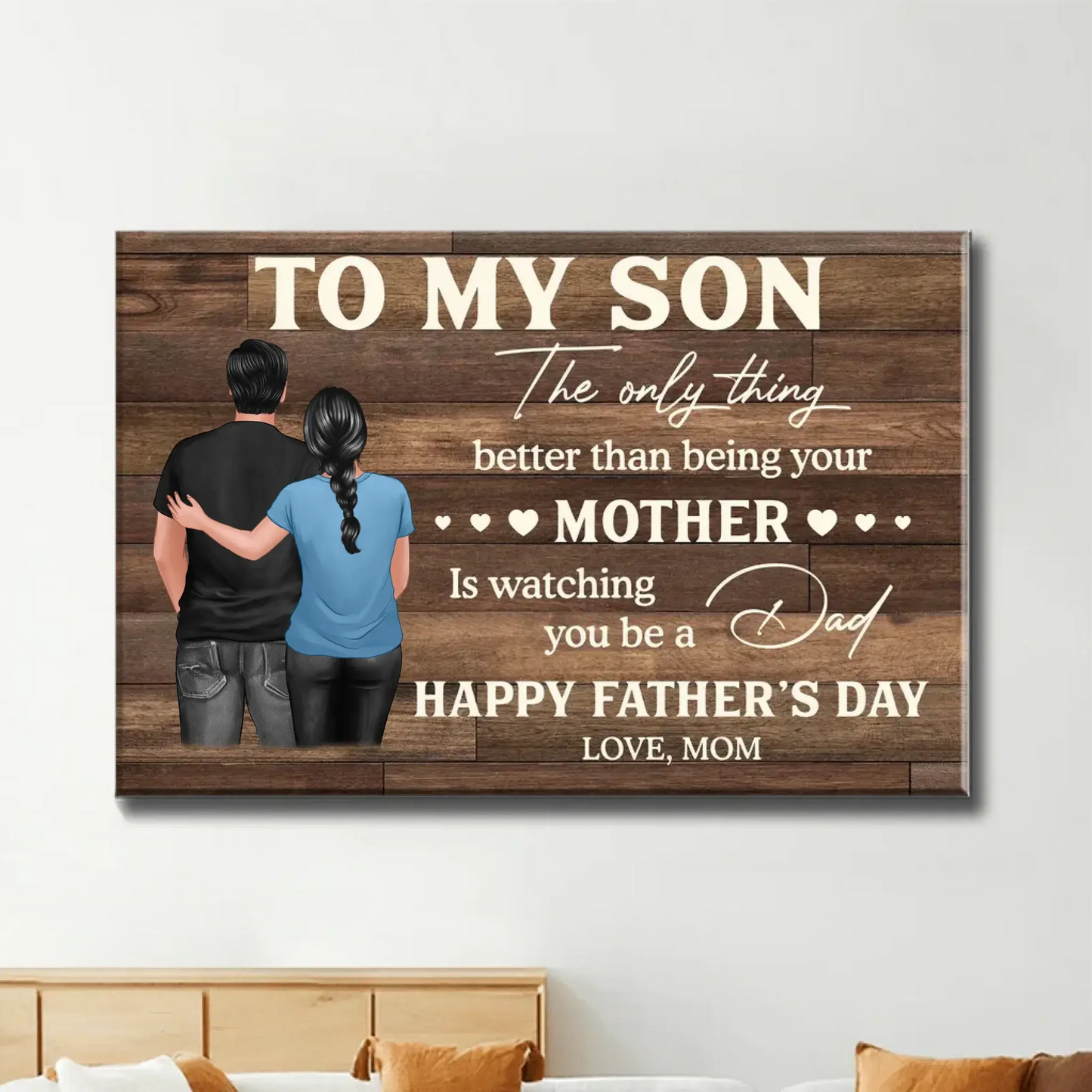 To My Son From Mom – Personalized Poster/Canvas Gift – Heartfelt Father’s Day Gift for Son Ezcustomize