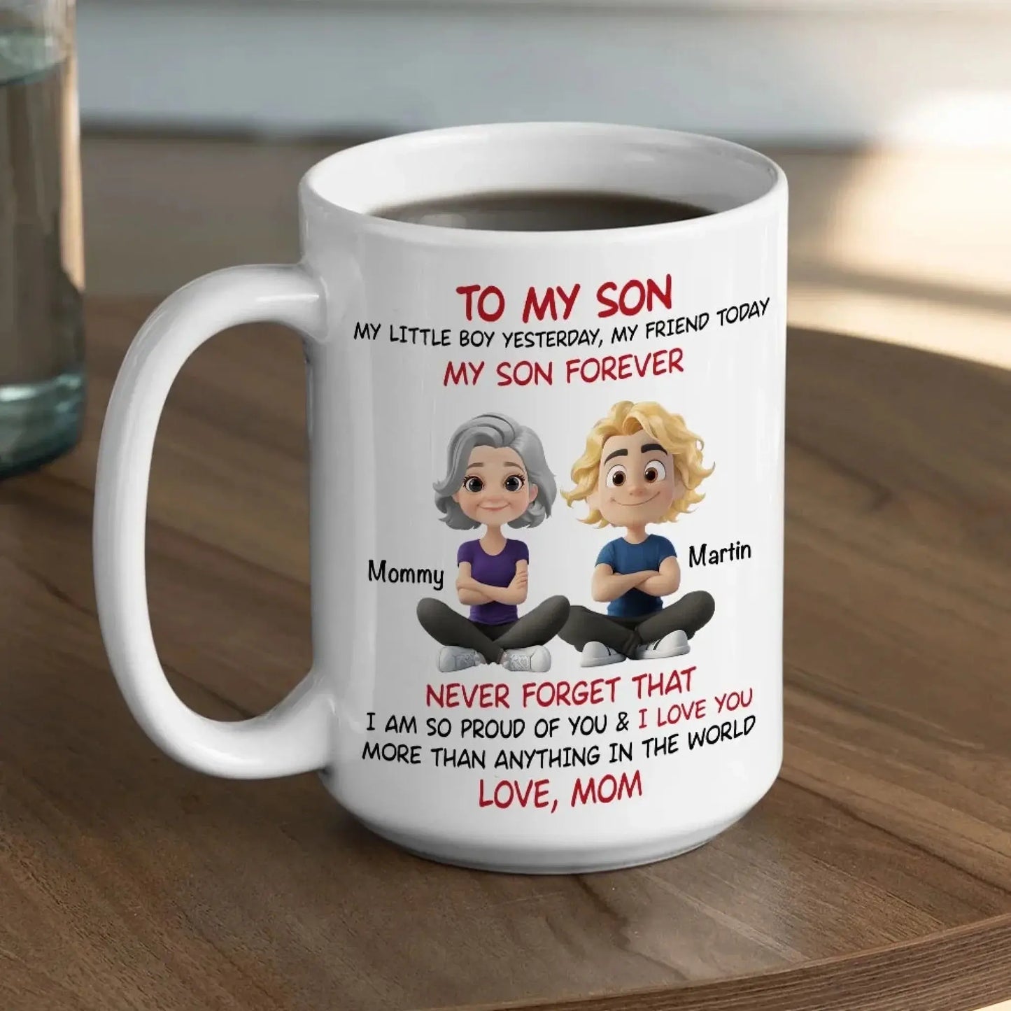To My Son Personalized Coffee Mug – Custom Mom and Son Gift with Names and Quote Ezcustomize