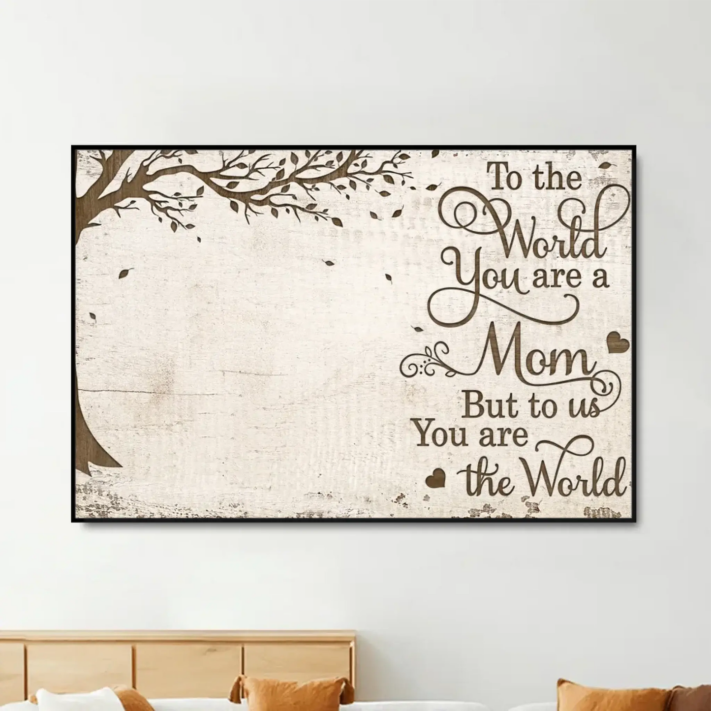 To Us You Are the World Mom & Pets Art – Personalized Poster/Canvas – Heartfelt Birthday or Just Because Gift for Mom Ezcustomize