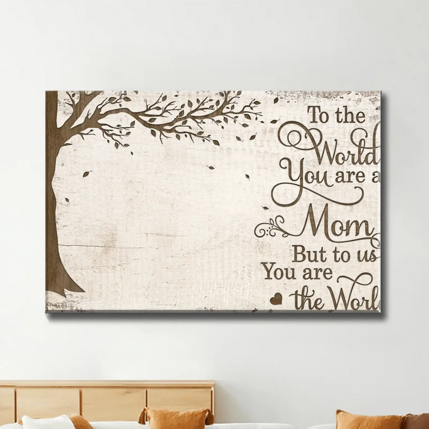 To Us You Are the World Mom & Pets Art – Personalized Poster/Canvas – Heartfelt Birthday or Just Because Gift for Mom Ezcustomize
