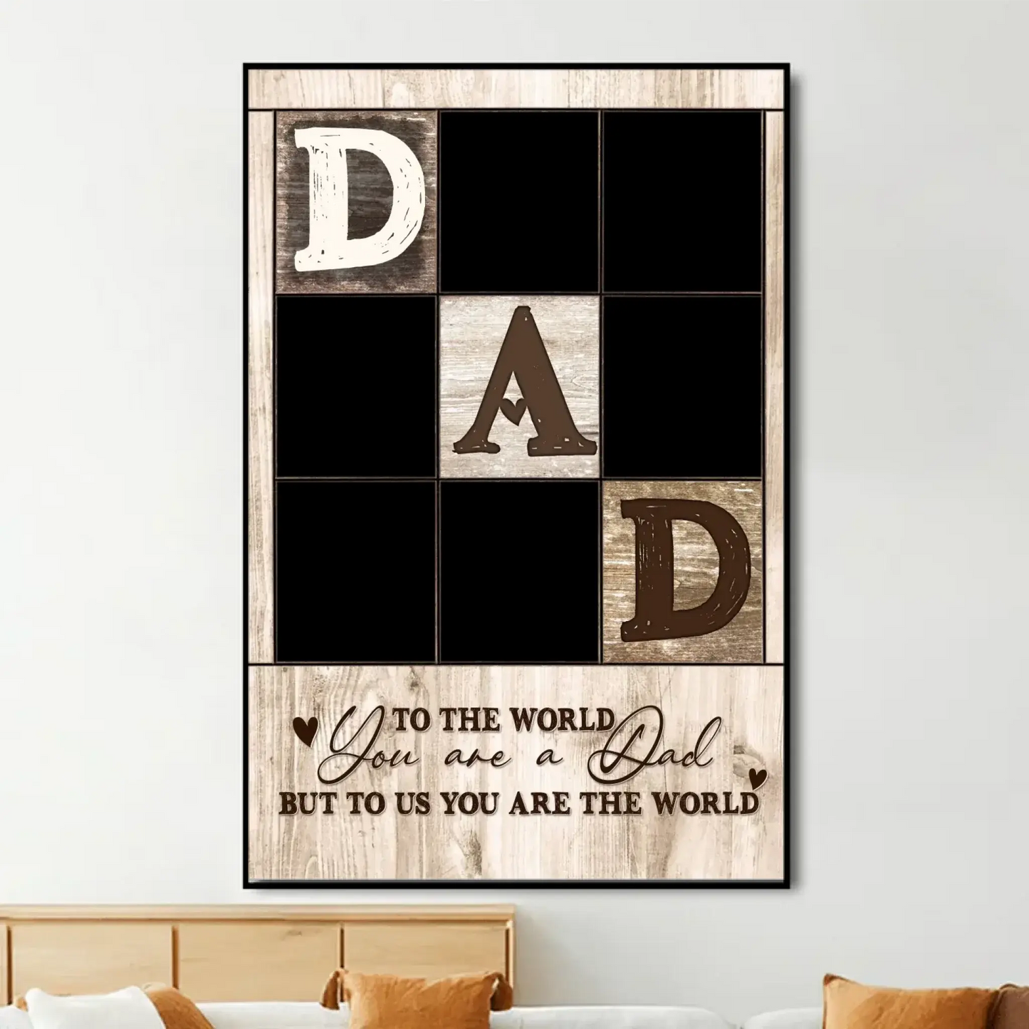 "To Us, You Are the World" – Custom Name Gift for Dad, Family, Meaningful Wall Art Decor - Personalized Poster/Canvas Print Ezcustomize