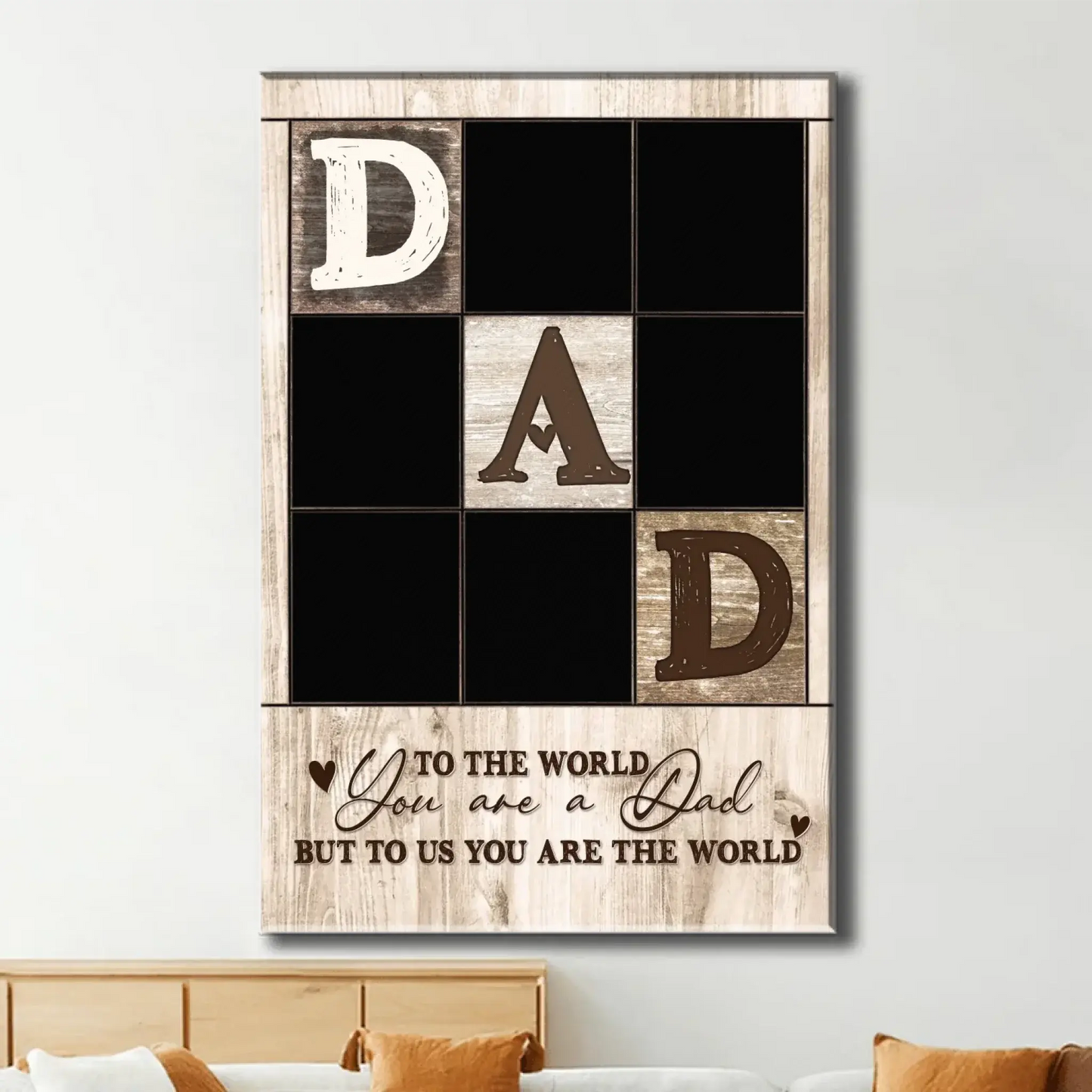 "To Us, You Are the World" – Custom Name Gift for Dad, Family, Meaningful Wall Art Decor - Personalized Poster/Canvas Print Ezcustomize