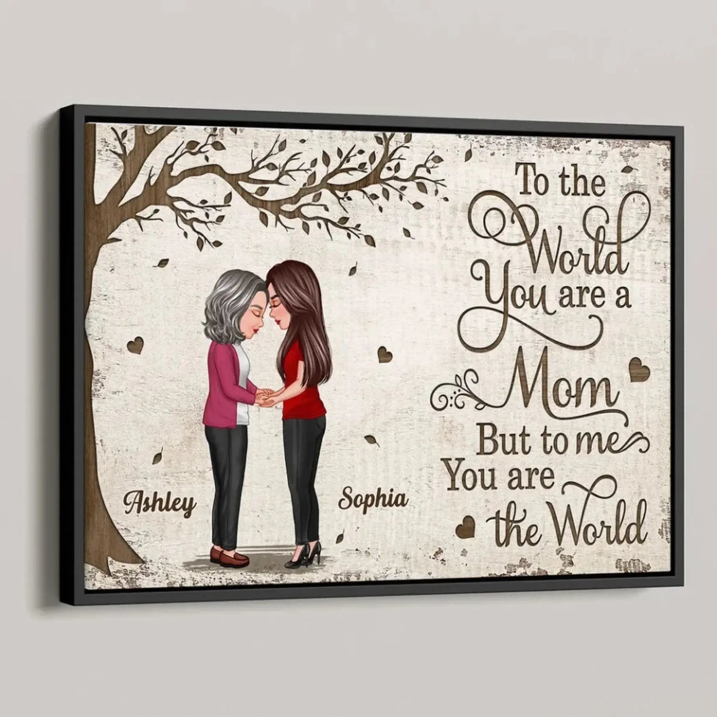 To the World You Are a Mom, But to Me You Are the Worl – Personalized Poster/Canvas – Mother-Daughter Bond Gift for Mother's Day & More Ezcustomize