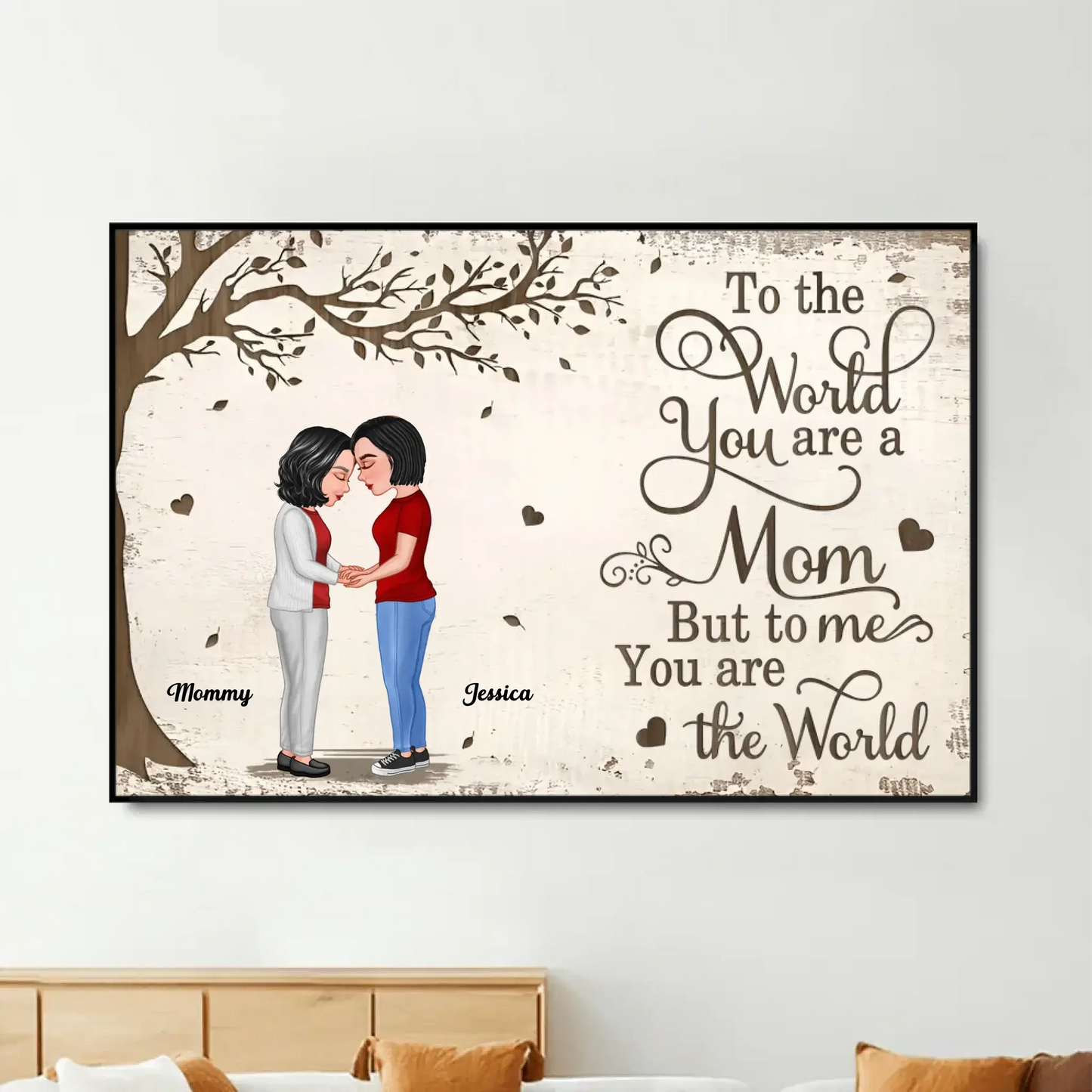 To the World You Are a Mom, But to Me You Are the Worl – Personalized Poster/Canvas – Mother-Daughter Bond Gift for Mother's Day & More Ezcustomize