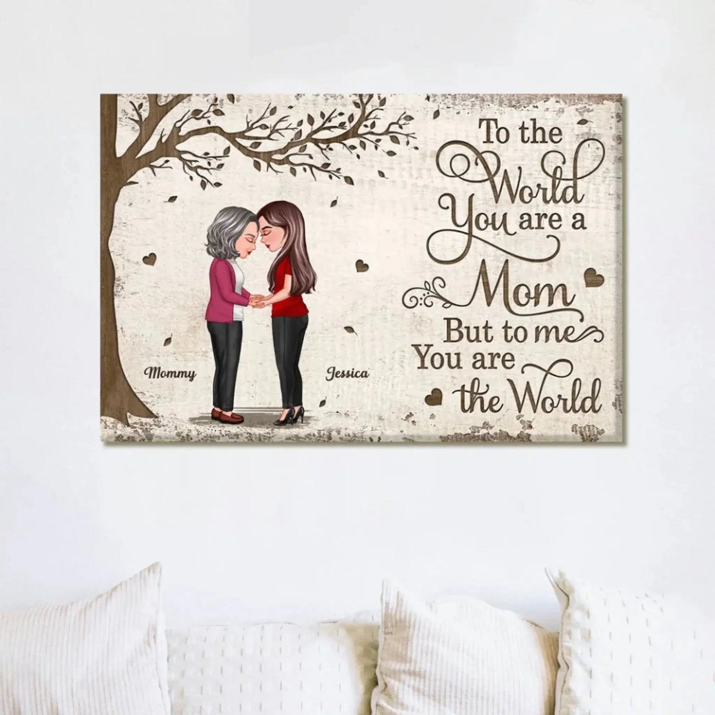 To the World You Are a Mom, But to Me You Are the Worl – Personalized Poster/Canvas – Mother-Daughter Bond Gift for Mother's Day & More Ezcustomize