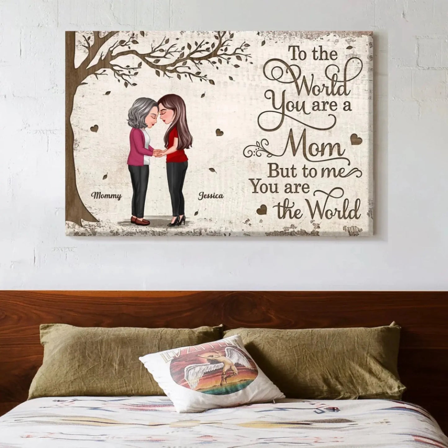 To the World You Are a Mom, But to Me You Are the Worl – Personalized Poster/Canvas – Mother-Daughter Bond Gift for Mother's Day & More Ezcustomize