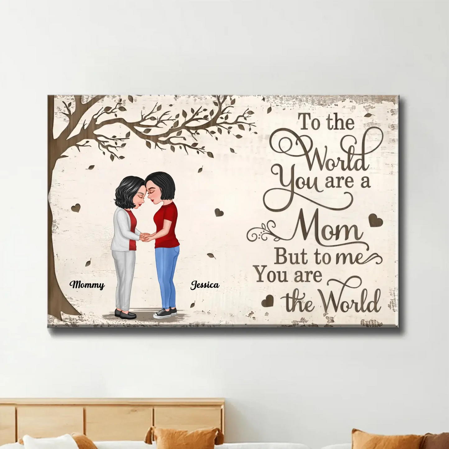 To the World You Are a Mom, But to Me You Are the Worl – Personalized Poster/Canvas – Mother-Daughter Bond Gift for Mother's Day & More Ezcustomize