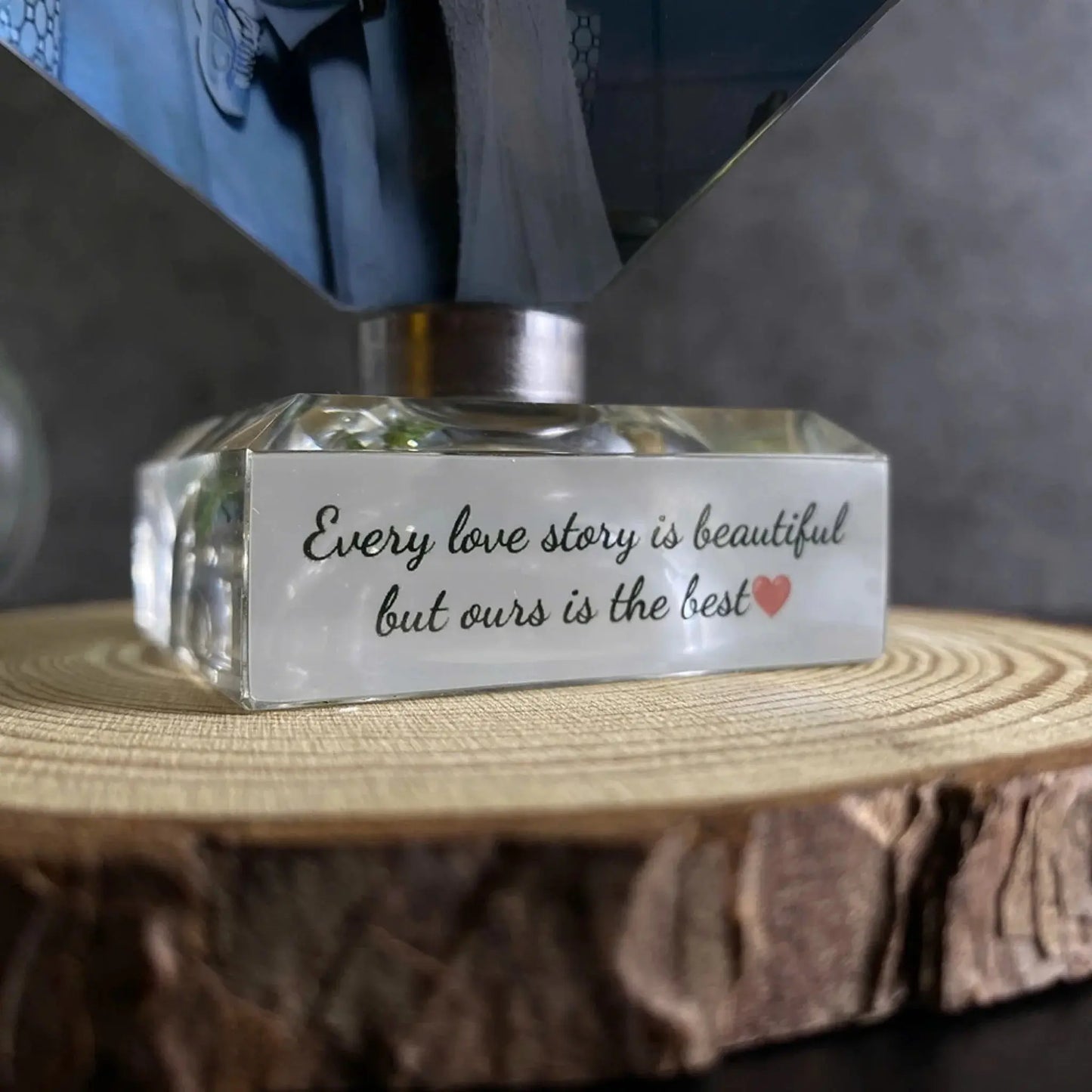 Unique Crystal Photo Cube – Personalized Spinning Keepsake – Romantic Gift for Boyfriend, Girlfriend, Husband, Wife & Loved Ones Ezcustomize
