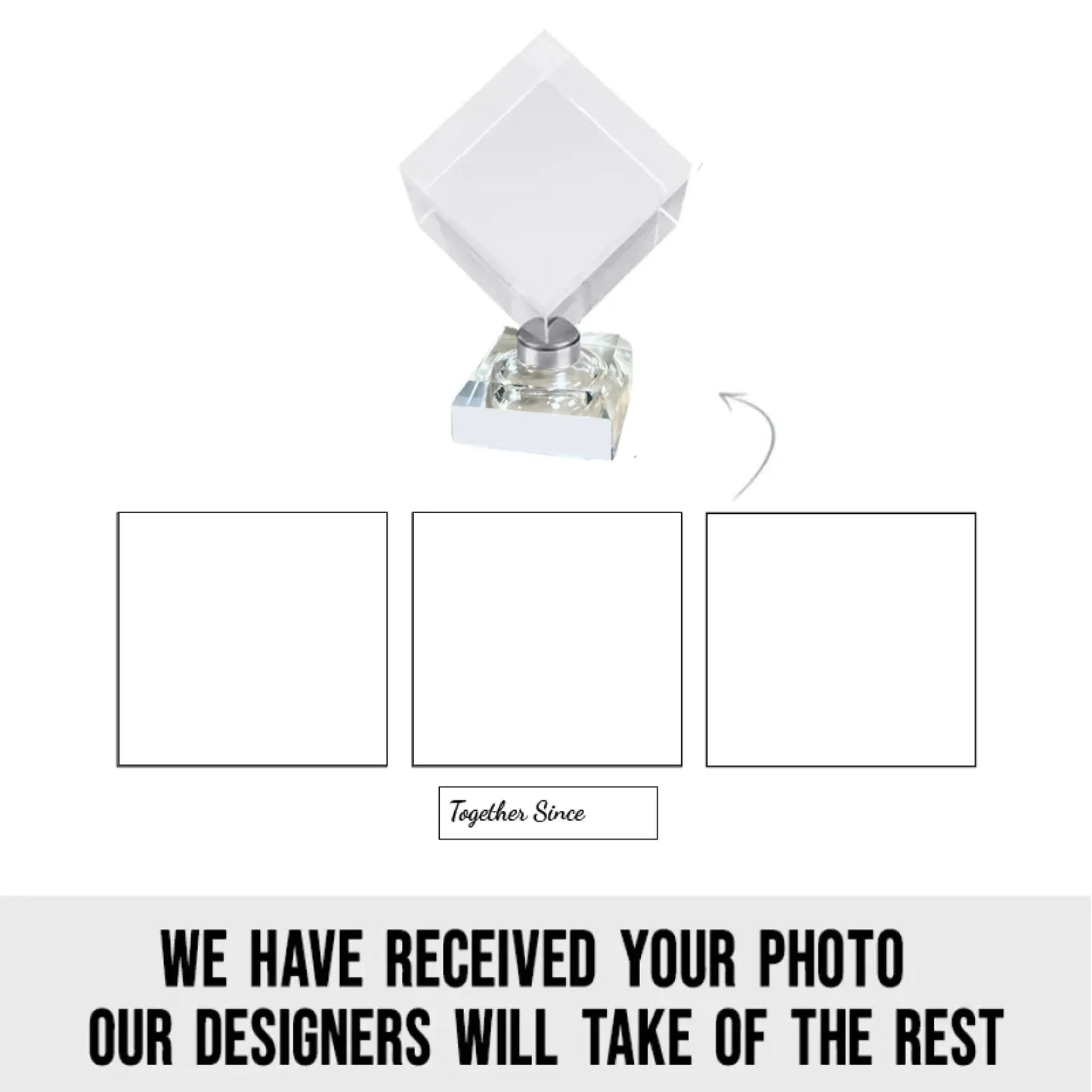 Unique Crystal Photo Cube – Personalized Spinning Keepsake – Romantic Gift for Boyfriend, Girlfriend, Husband, Wife & Loved Ones Ezcustomize