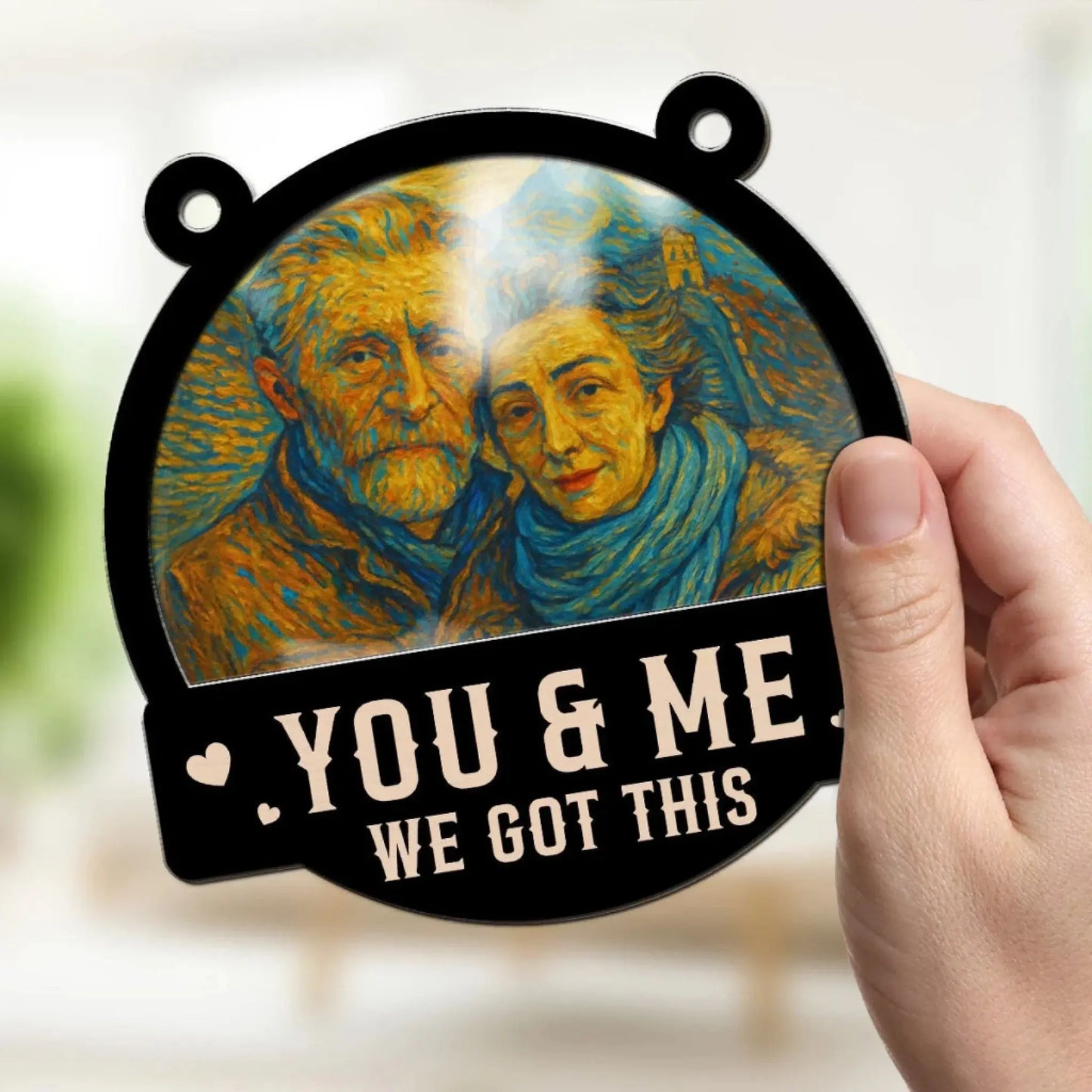 Van Gogh Style You & Me We Got This - Personalized Photo Window Hanging Suncatcher Ornament  Ezcustomize