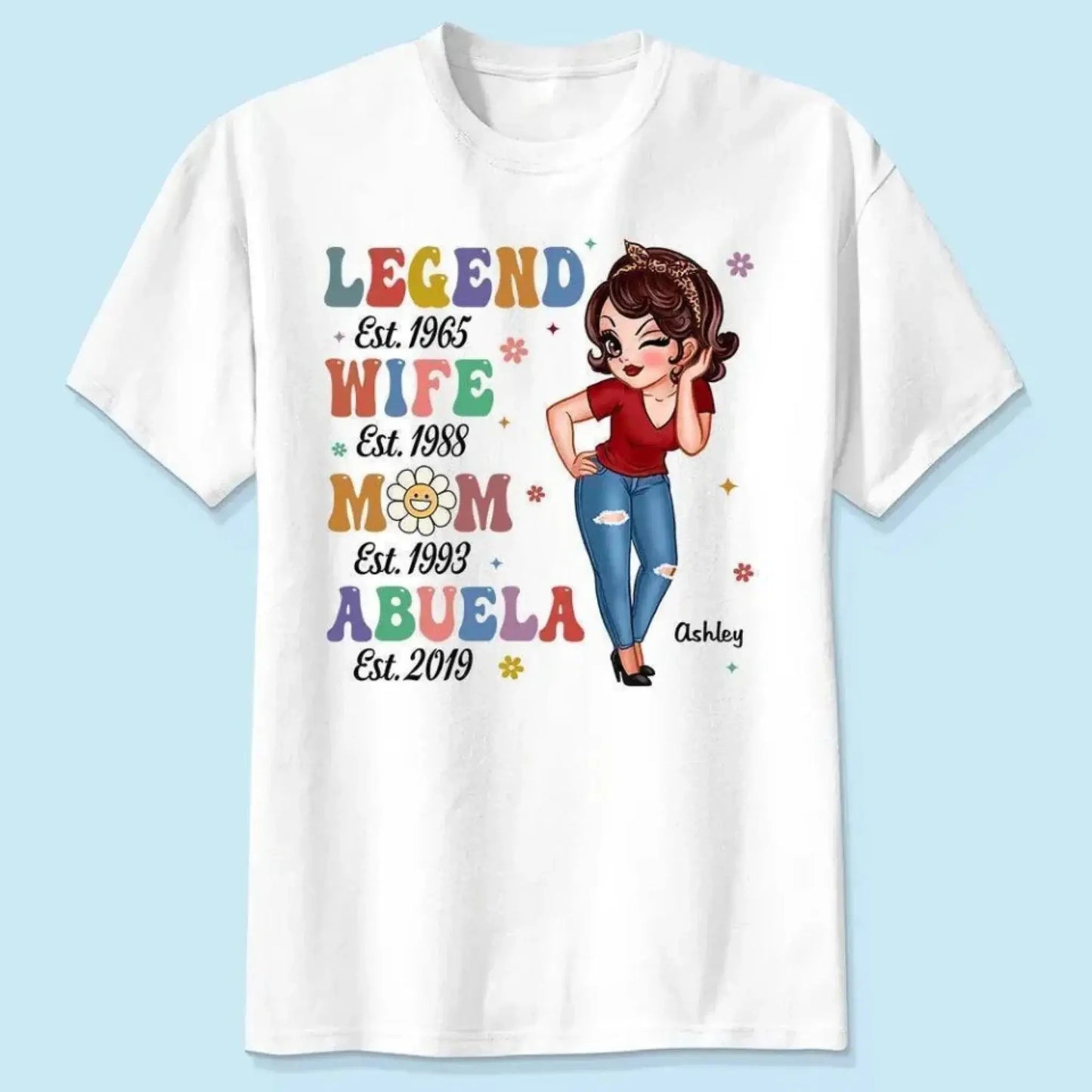 Vintage Legend – Personalized Wife, Mom, Grandma Shirt/Hoodie/Sweatshirt, Custom Gift for Proud Mothers & Grandmothers Ezcustomize