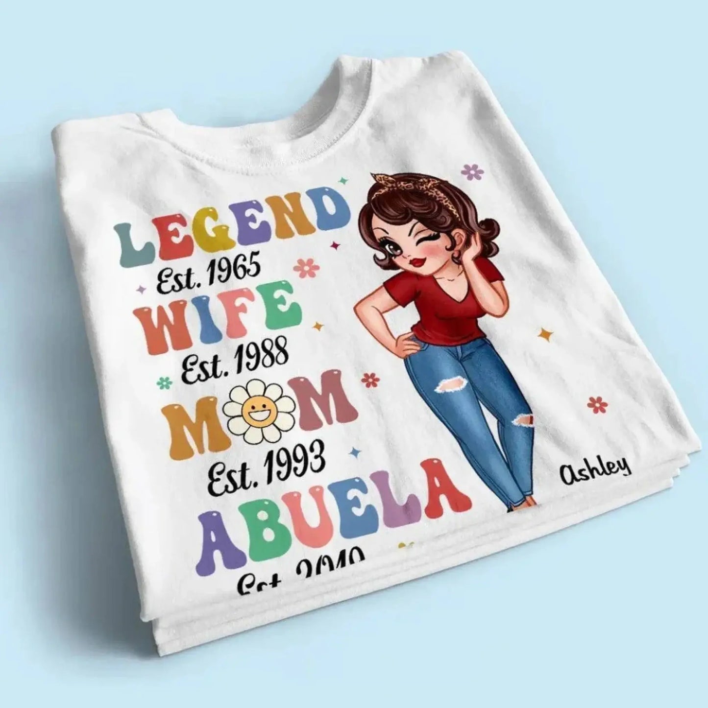 Vintage Legend – Personalized Wife, Mom, Grandma Shirt/Hoodie/Sweatshirt, Custom Gift for Proud Mothers & Grandmothers Ezcustomize