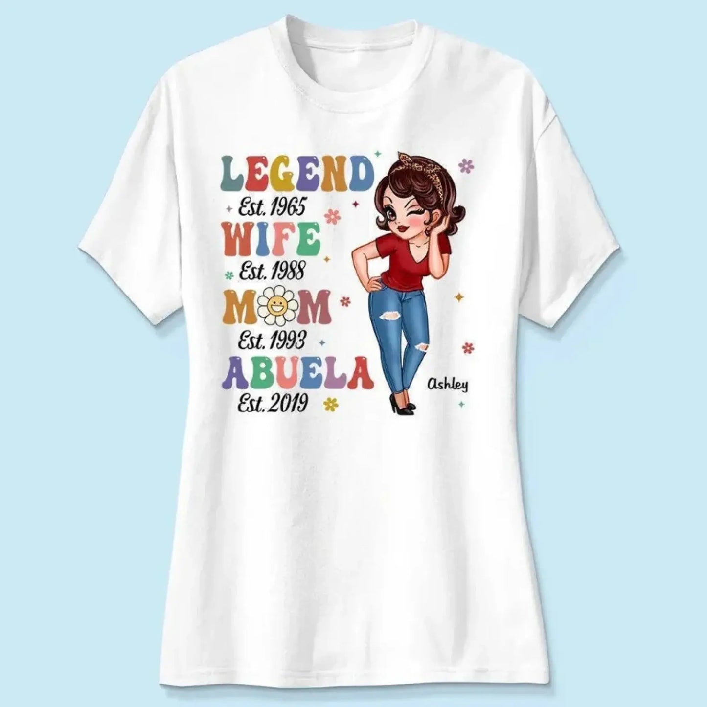 Vintage Legend – Personalized Wife, Mom, Grandma Shirt/Hoodie/Sweatshirt, Custom Gift for Proud Mothers & Grandmothers Ezcustomize