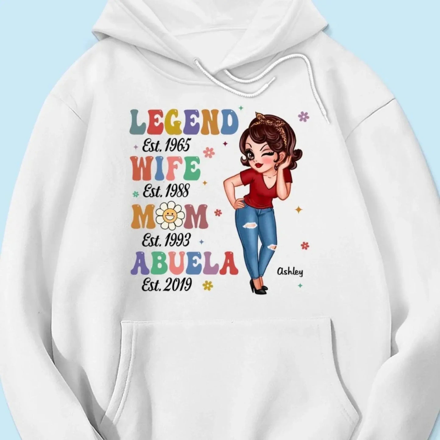 Vintage Legend – Personalized Wife, Mom, Grandma Shirt/Hoodie/Sweatshirt, Custom Gift for Proud Mothers & Grandmothers Ezcustomize