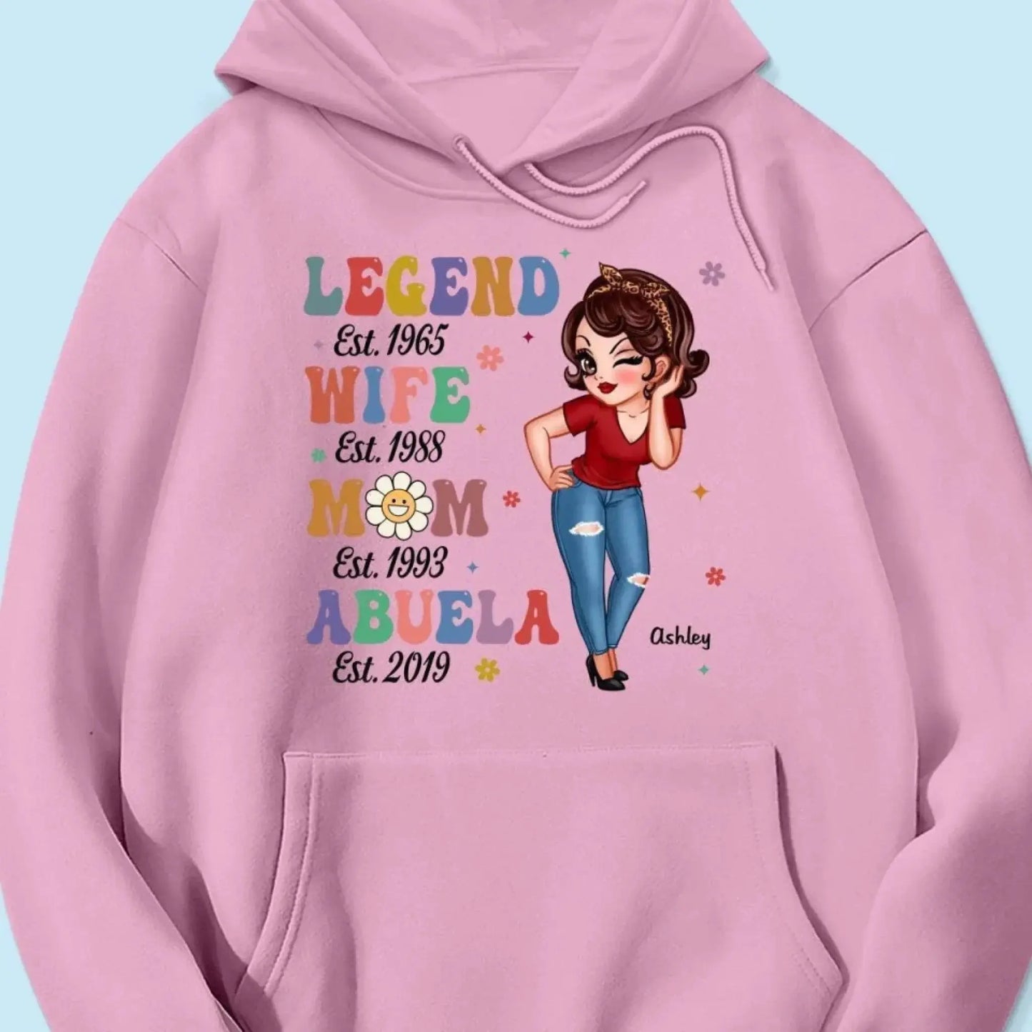 Vintage Legend – Personalized Wife, Mom, Grandma Shirt/Hoodie/Sweatshirt, Custom Gift for Proud Mothers & Grandmothers Ezcustomize