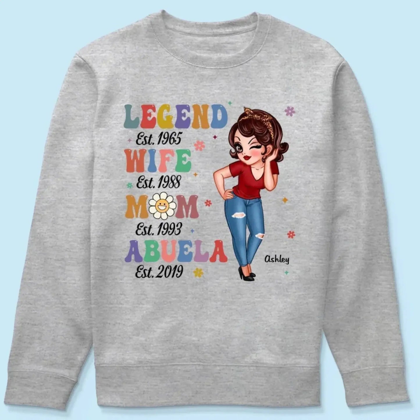 Vintage Legend – Personalized Wife, Mom, Grandma Shirt/Hoodie/Sweatshirt, Custom Gift for Proud Mothers & Grandmothers Ezcustomize