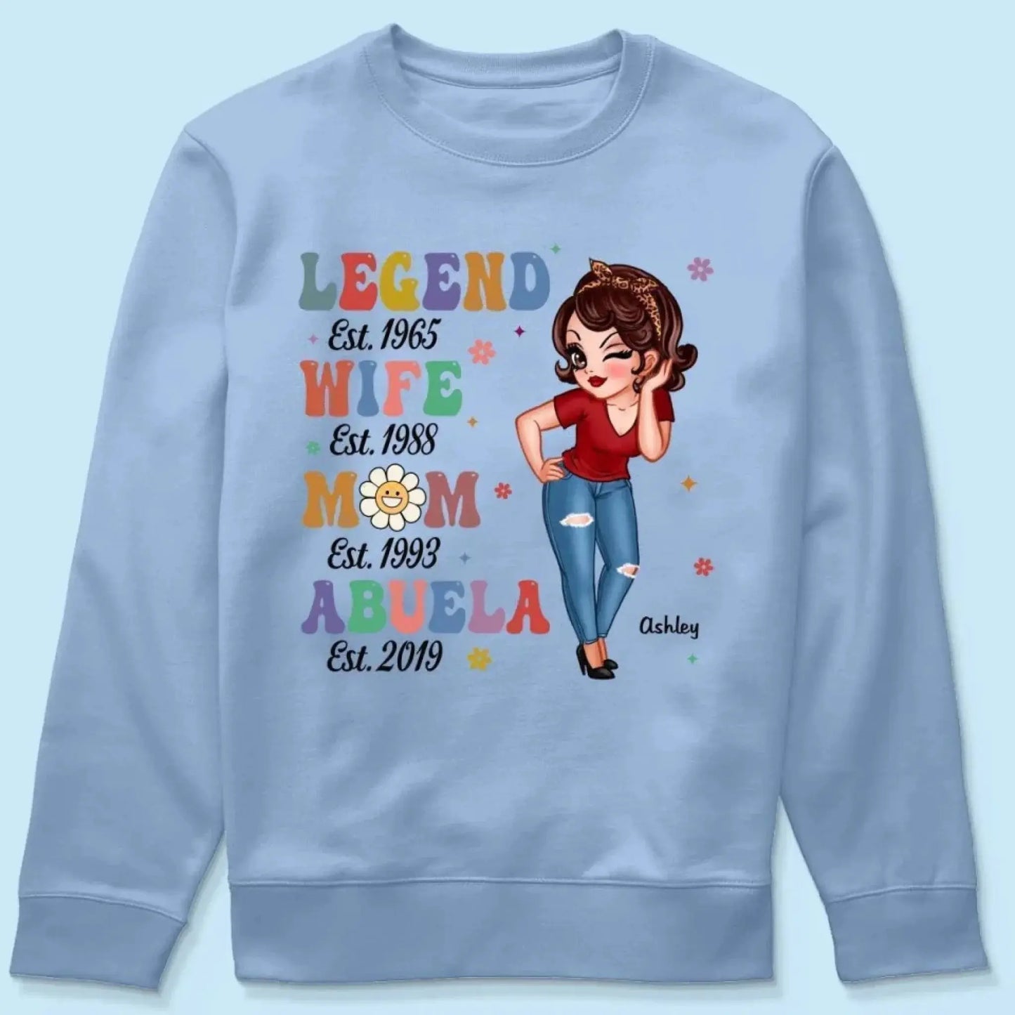 Vintage Legend – Personalized Wife, Mom, Grandma Shirt/Hoodie/Sweatshirt, Custom Gift for Proud Mothers & Grandmothers Ezcustomize