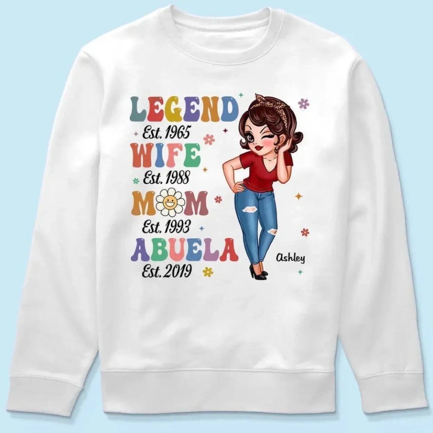 Vintage Legend – Personalized Wife, Mom, Grandma Shirt/Hoodie/Sweatshirt, Custom Gift for Proud Mothers & Grandmothers Ezcustomize