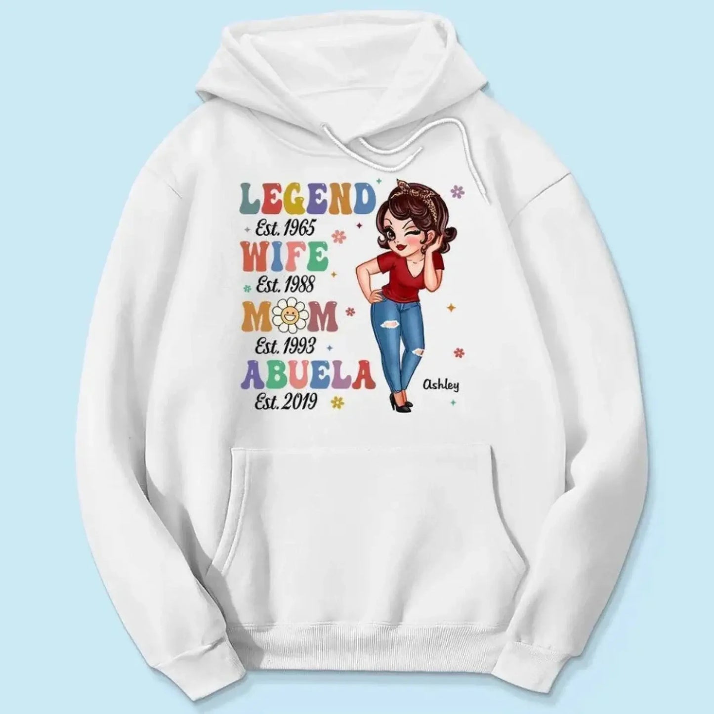 Vintage Legend – Personalized Wife, Mom, Grandma Shirt/Hoodie/Sweatshirt, Custom Gift for Proud Mothers & Grandmothers Ezcustomize
