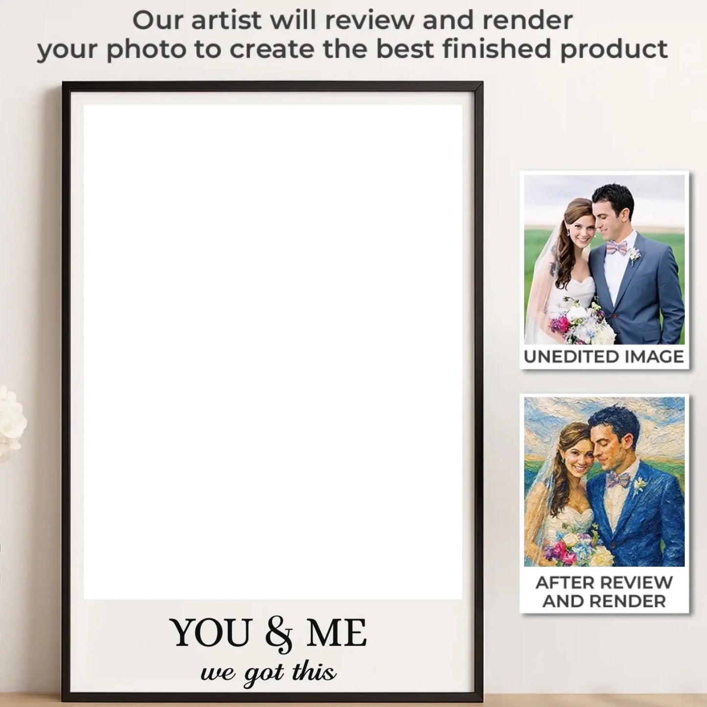 Vintage Love, Endless Joy Design - Custom Vertical Photo Poster – Romantic Wedding Gift for Him & Her Ezcustomize