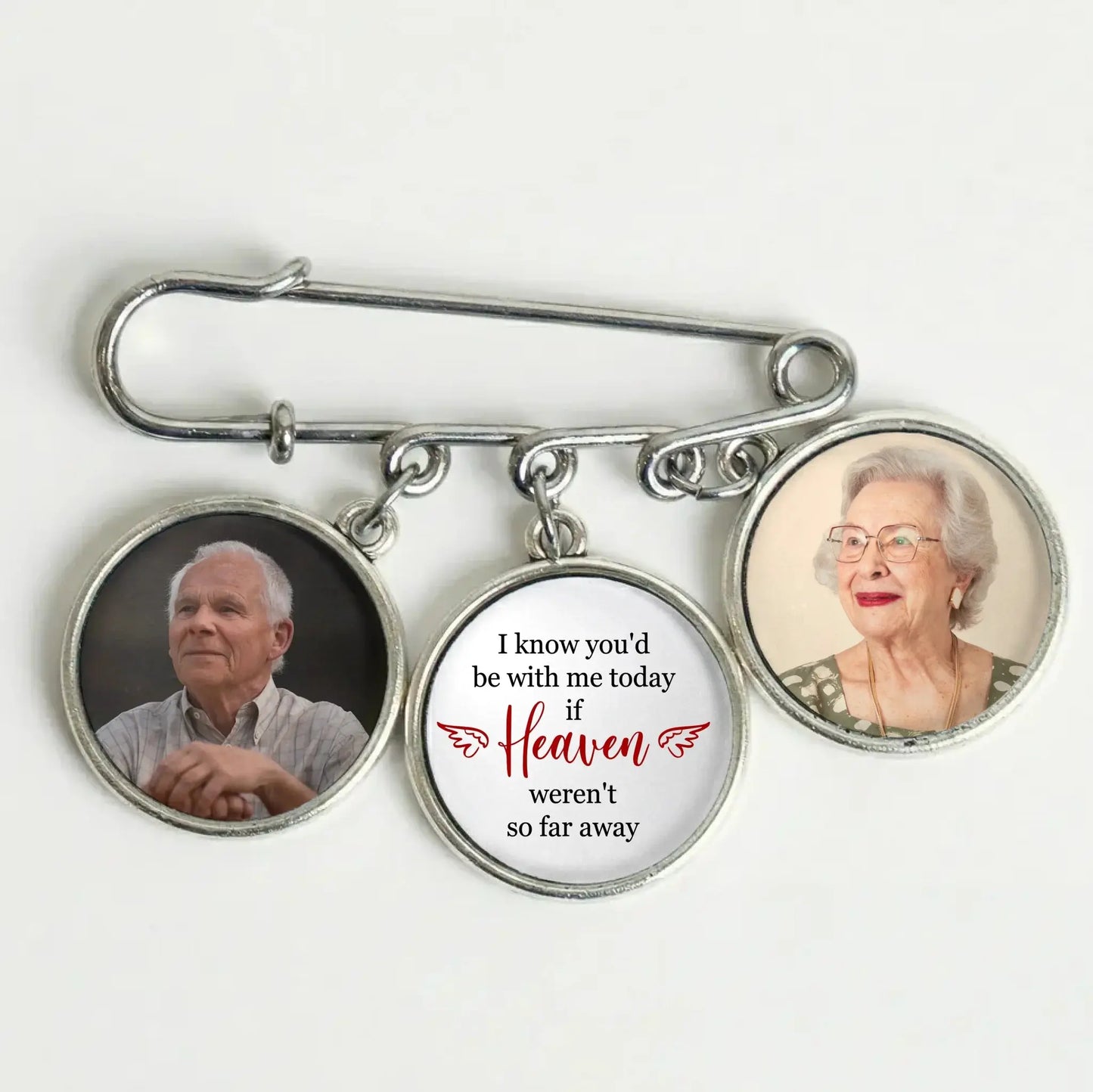 Walking Beside You Every Step Of The Way - Personalized Lapel Pin with Photo Charms - Gift for Graduate, Son, Daughter, Grandson, Granddaughter Ezcustomize
