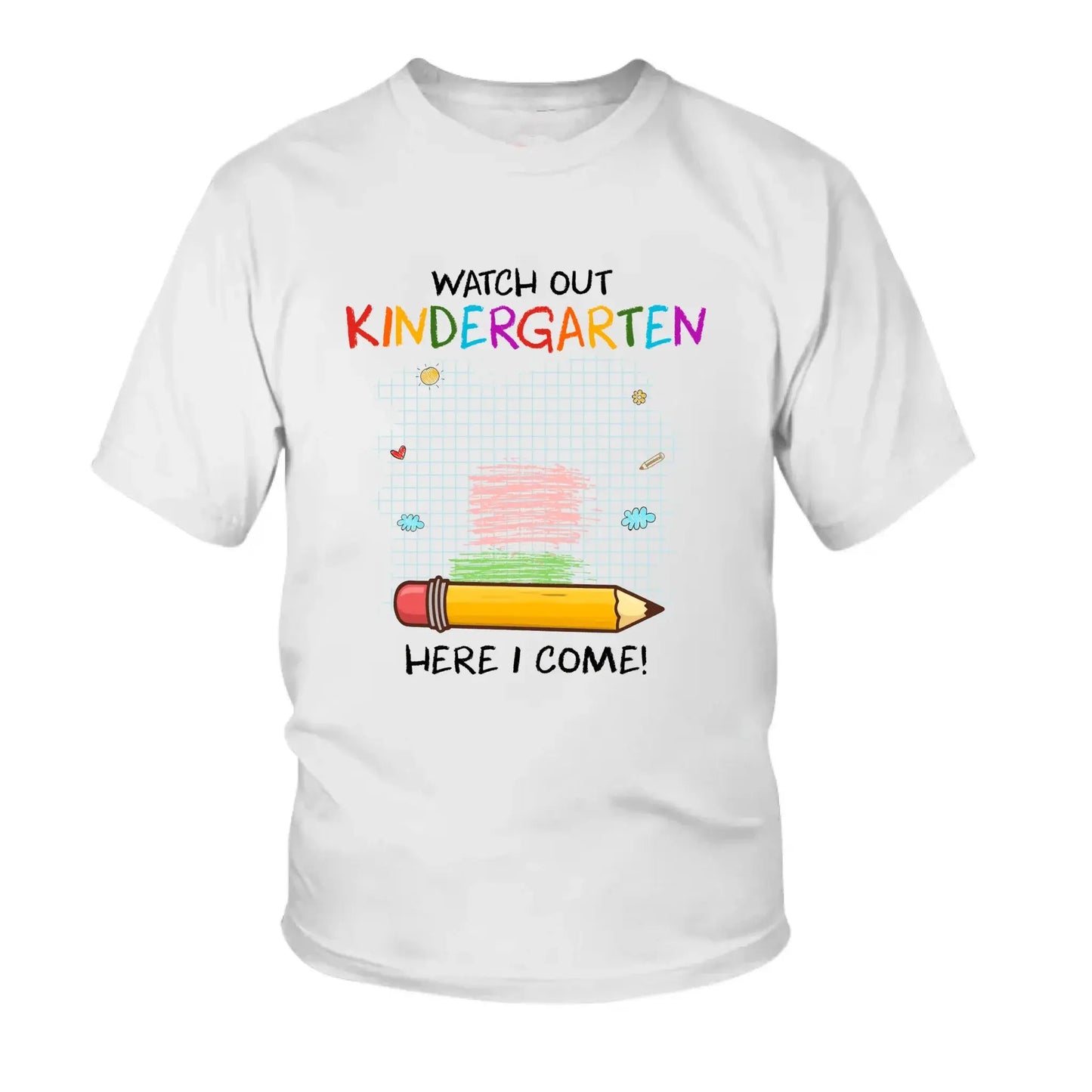 Watch Out Kindergarten Shirt – Personalized Custom T-Shirt – Fun Back to School Gift for Preschoolers or Kindergarten Kids Ezcustomize