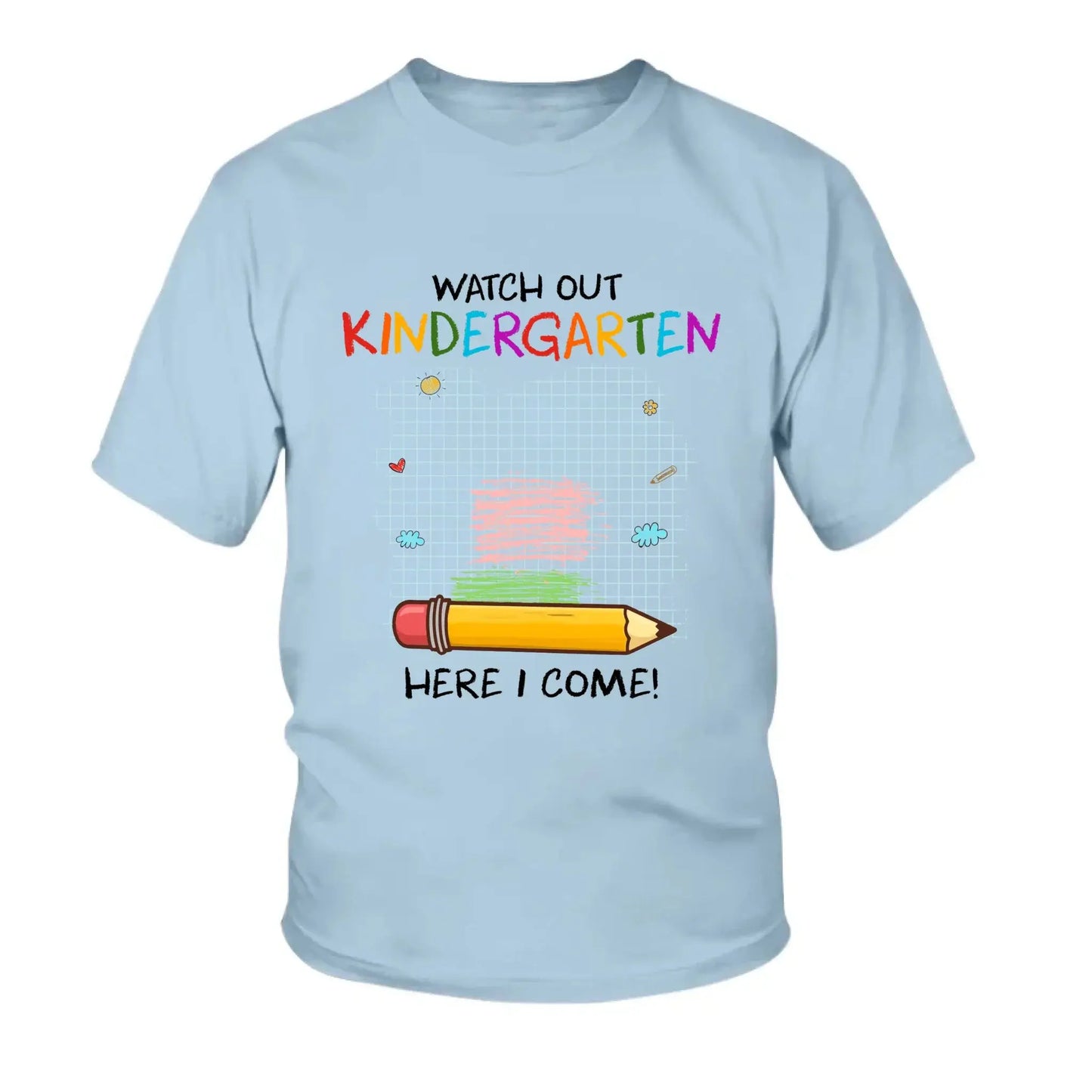 Watch Out Kindergarten Shirt – Personalized Custom T-Shirt – Fun Back to School Gift for Preschoolers or Kindergarten Kids Ezcustomize