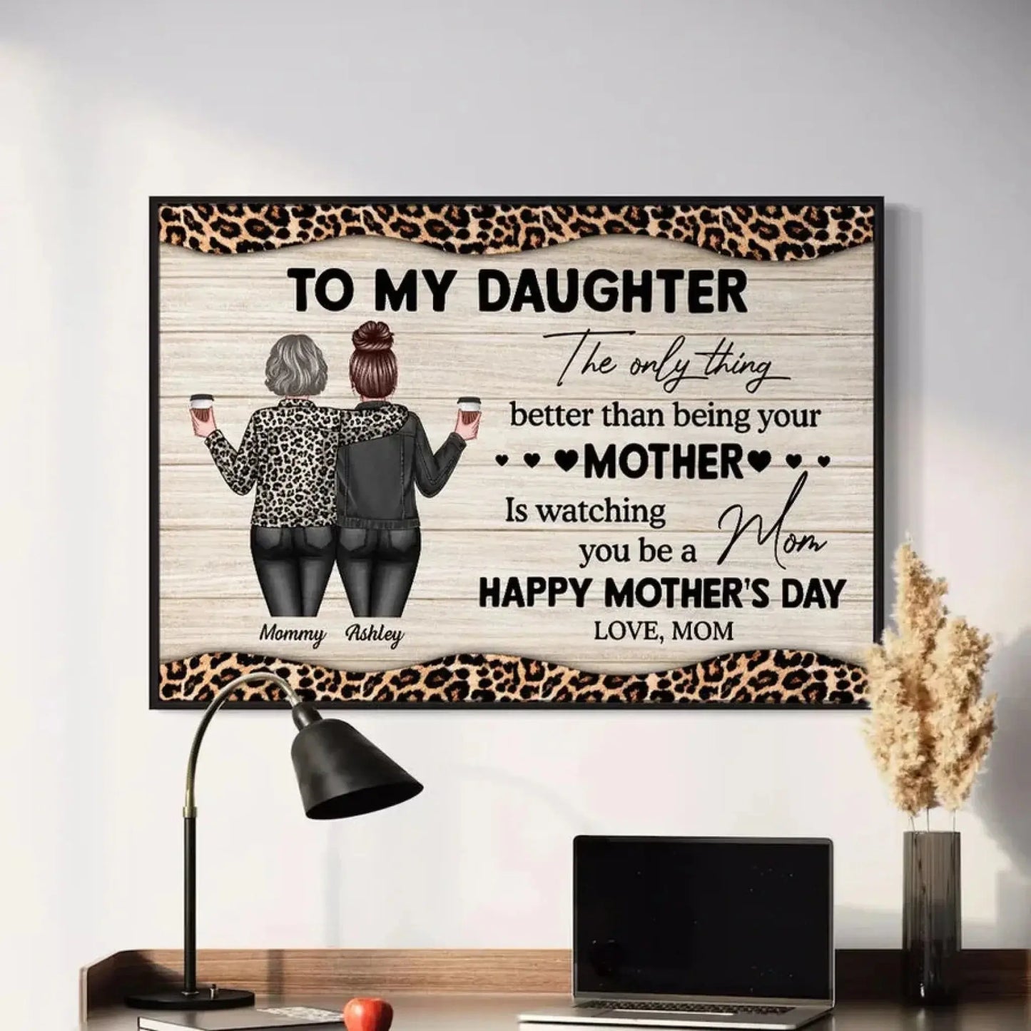 Watching You Be a Mom – Personalized Poster/Canvas – Gift for Daughter from Mom on Mother’s Day or Birthday Ezcustomize