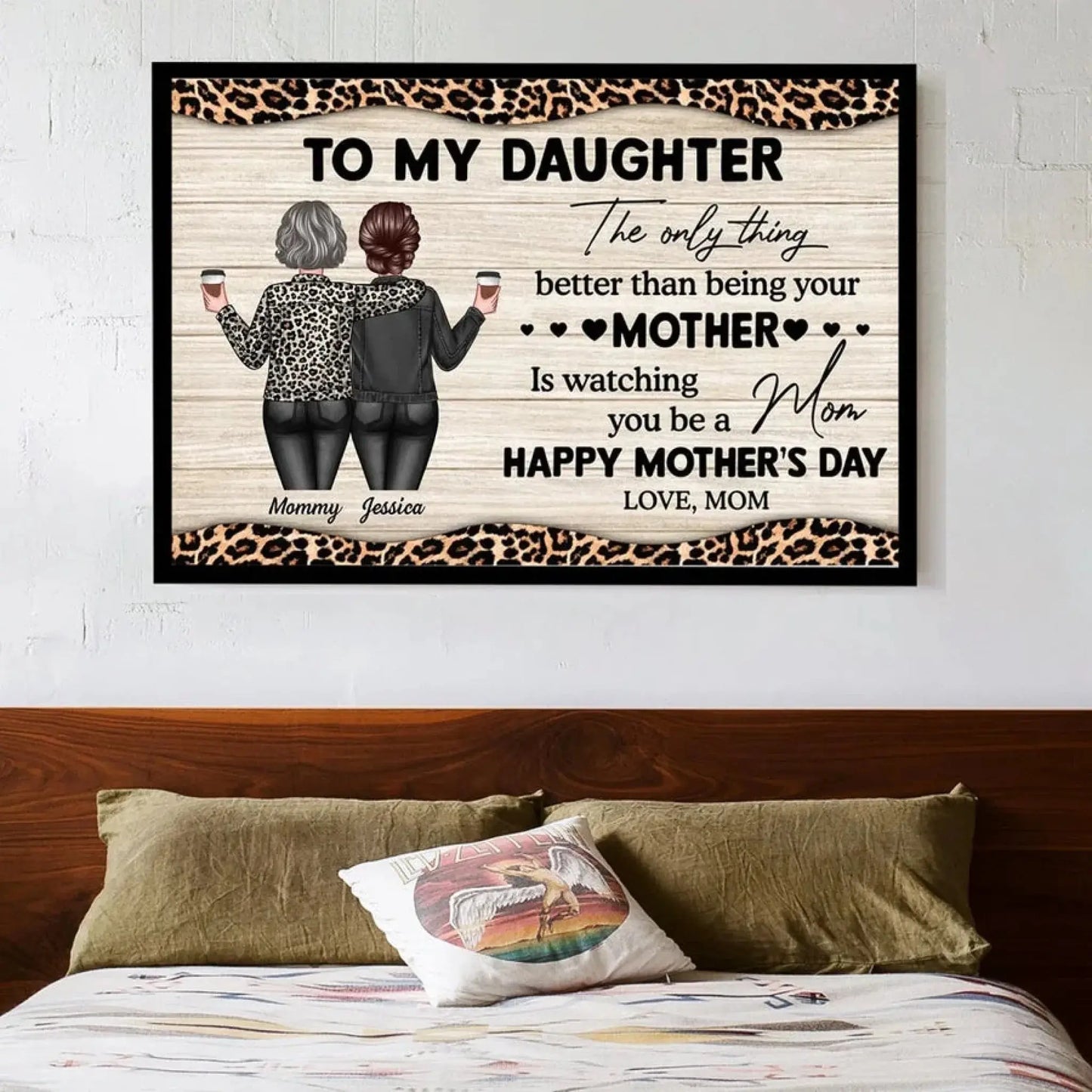 Watching You Be a Mom – Personalized Poster/Canvas – Gift for Daughter from Mom on Mother’s Day or Birthday Ezcustomize