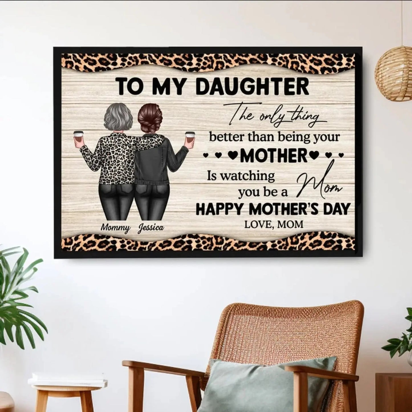 Watching You Be a Mom – Personalized Poster/Canvas – Gift for Daughter from Mom on Mother’s Day or Birthday Ezcustomize