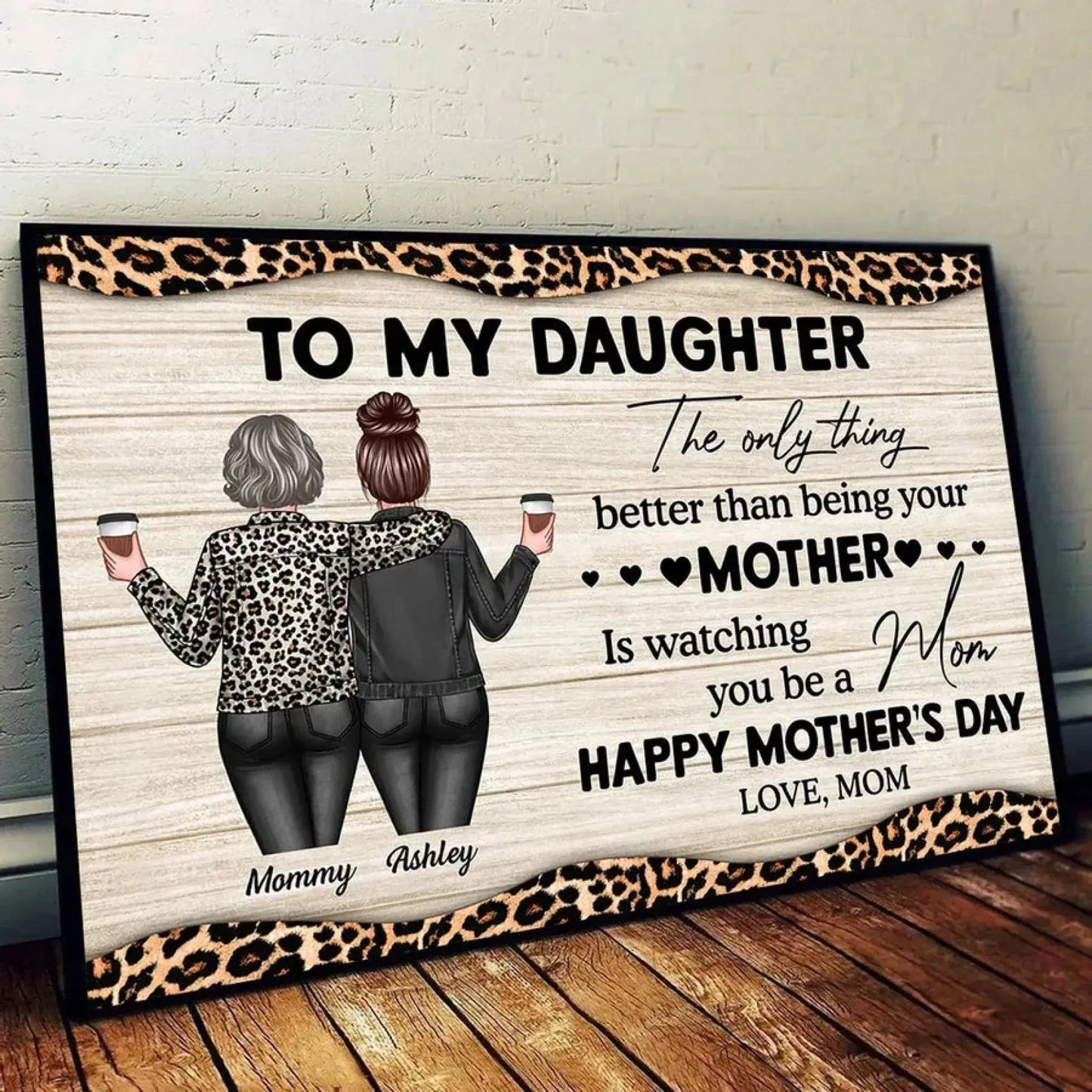 Watching You Be a Mom – Personalized Poster/Canvas – Gift for Daughter from Mom on Mother’s Day or Birthday Ezcustomize